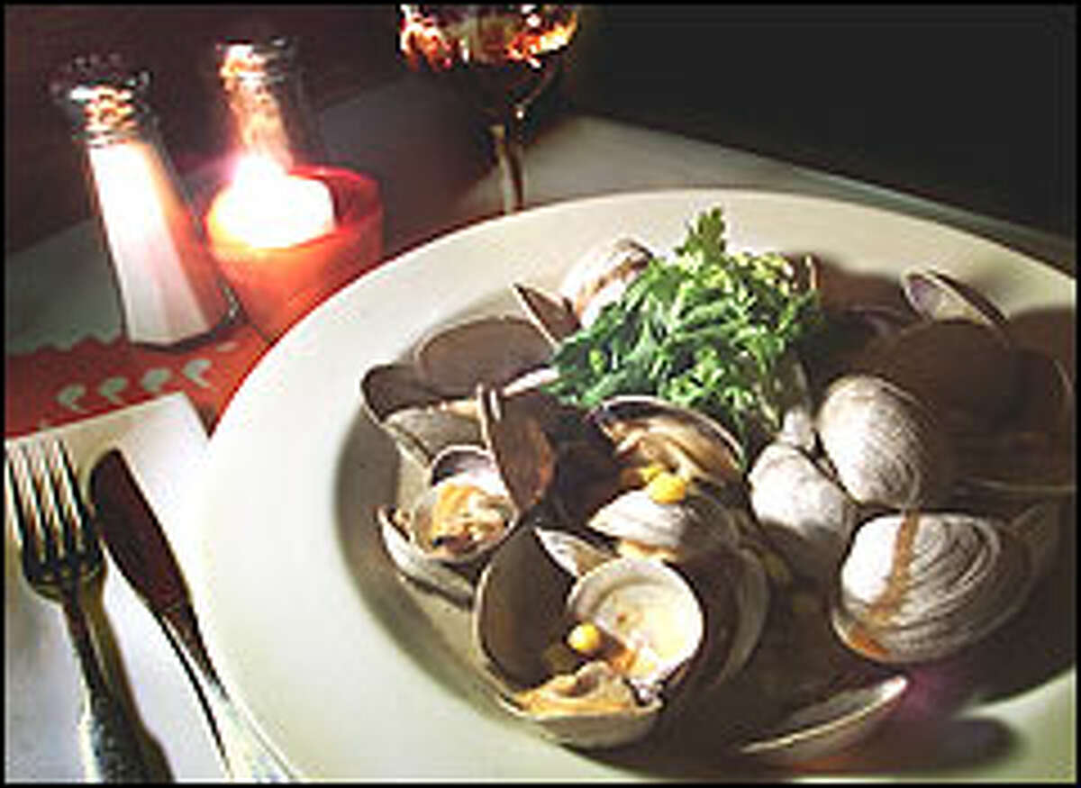 Bandoleone in Eastlake serves clams sauteed in house-made blue corn beer and bacon.