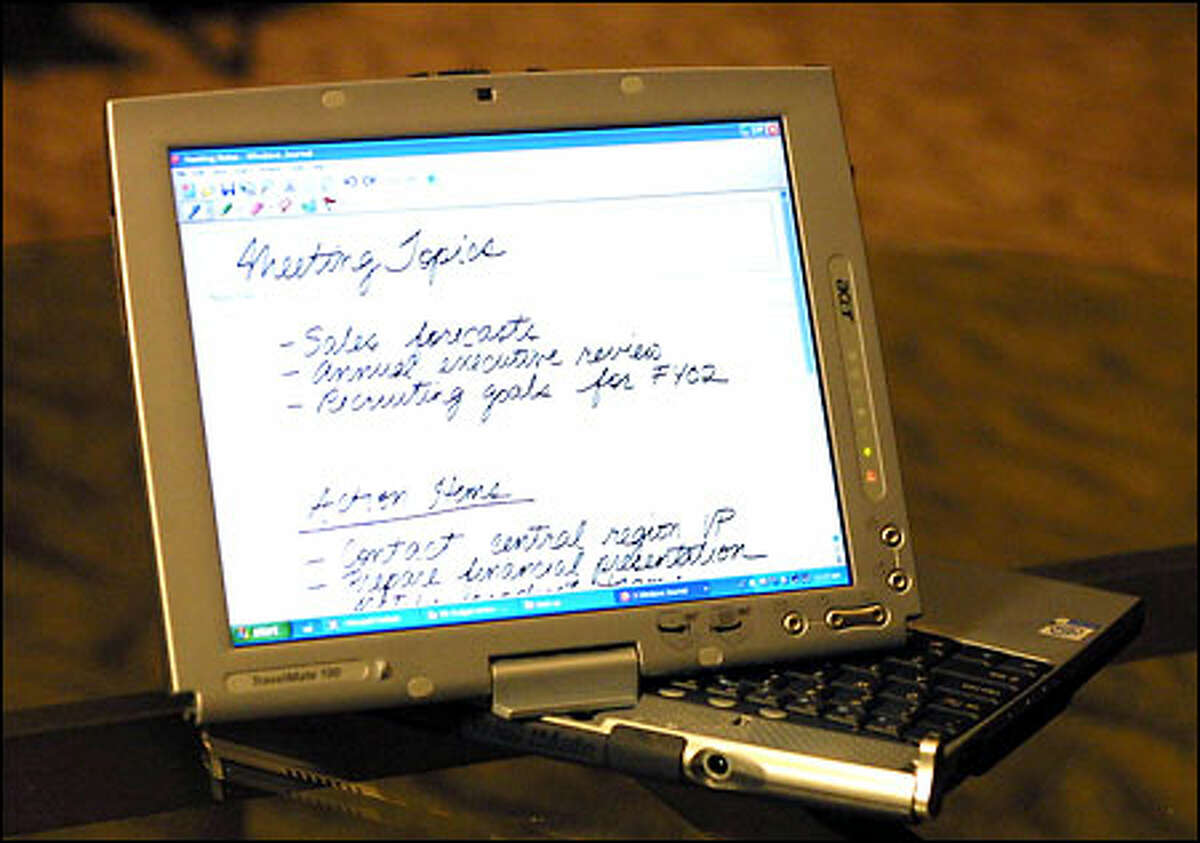Microsoft's Tablet PC, a fully equipped personal computer the shape of a letter-size pad, will cost $1,600 to $2,200. A test of its claim to convert handwriting into text produced some interesting results.