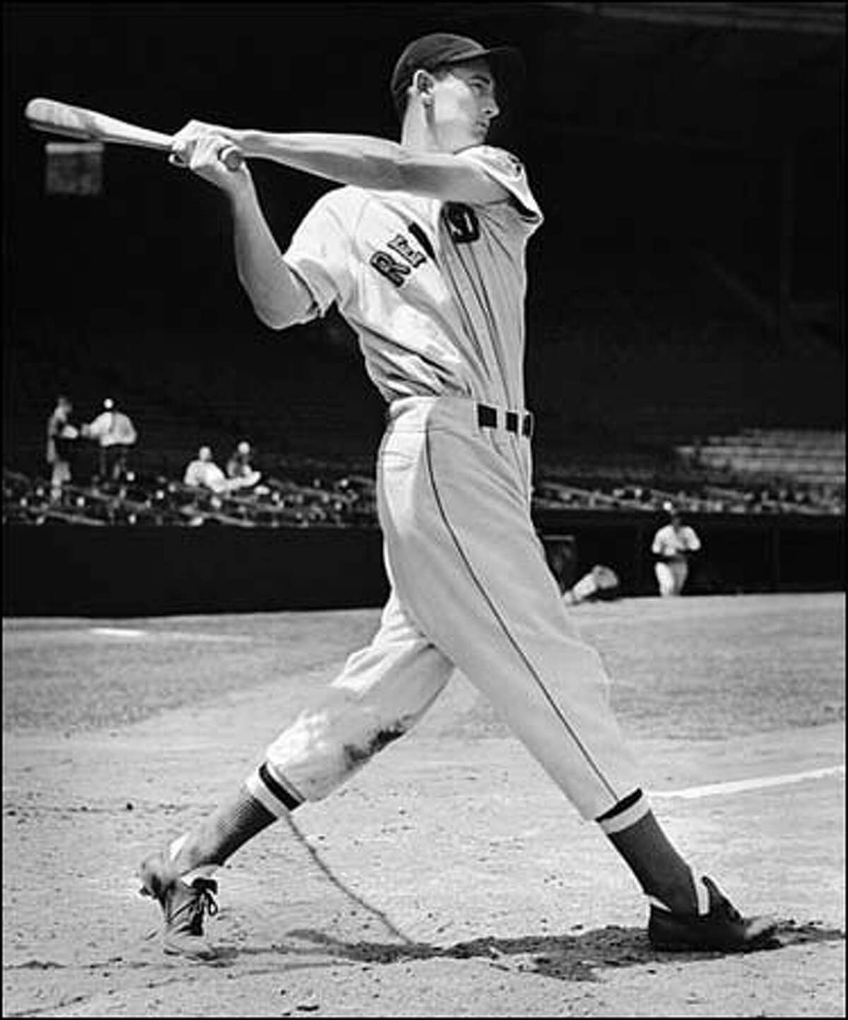 Ted Williams is at bat in this June 15, 1939, photo at Fenway Park in Boston.