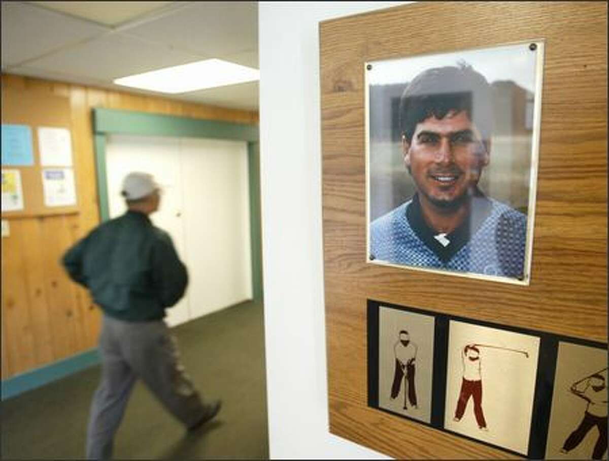A photograph and plaque of Fred Couples greets golfers as they enter the clubhouse. Couples frequented the course as a boy.
