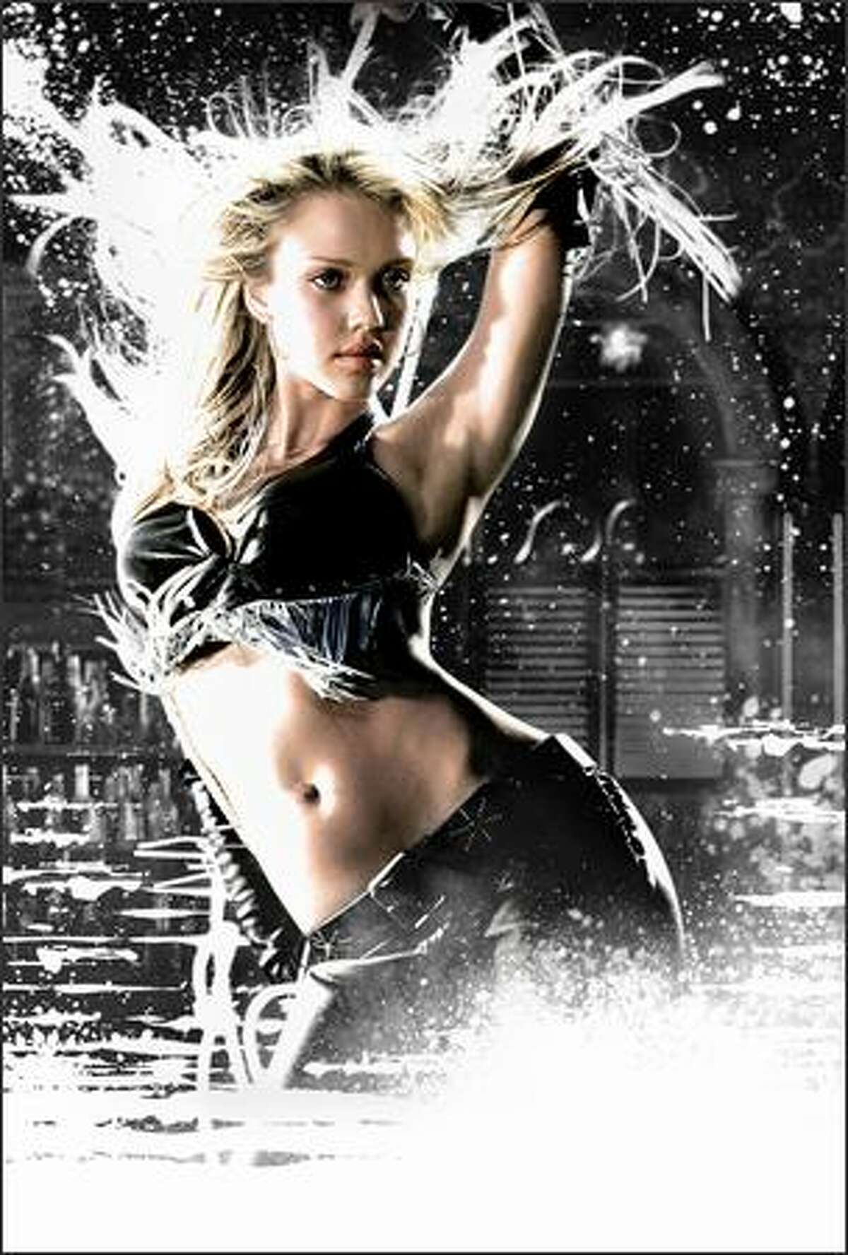 Jessica Alba is one of many stars in "Sin City," a cinematic adaptation of artist Frank Miller's graphic novels (or comic books, depending on your point of view) from the 1990s. The film also stars Rosario Dawson, Elijah Wood, Bruce Willis, Benicio Del Toro, Josh Hartnett, Michael Madsen, Brittany Murphy, Clive Owen and Mickey Rourke.