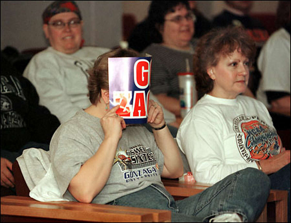 Gonzaga faculty member Stephanie Plowmay couldn't bear to watch some of the action in the game against Virginia -- but the Zags ended up winning by a razor-thin 86-85 score.