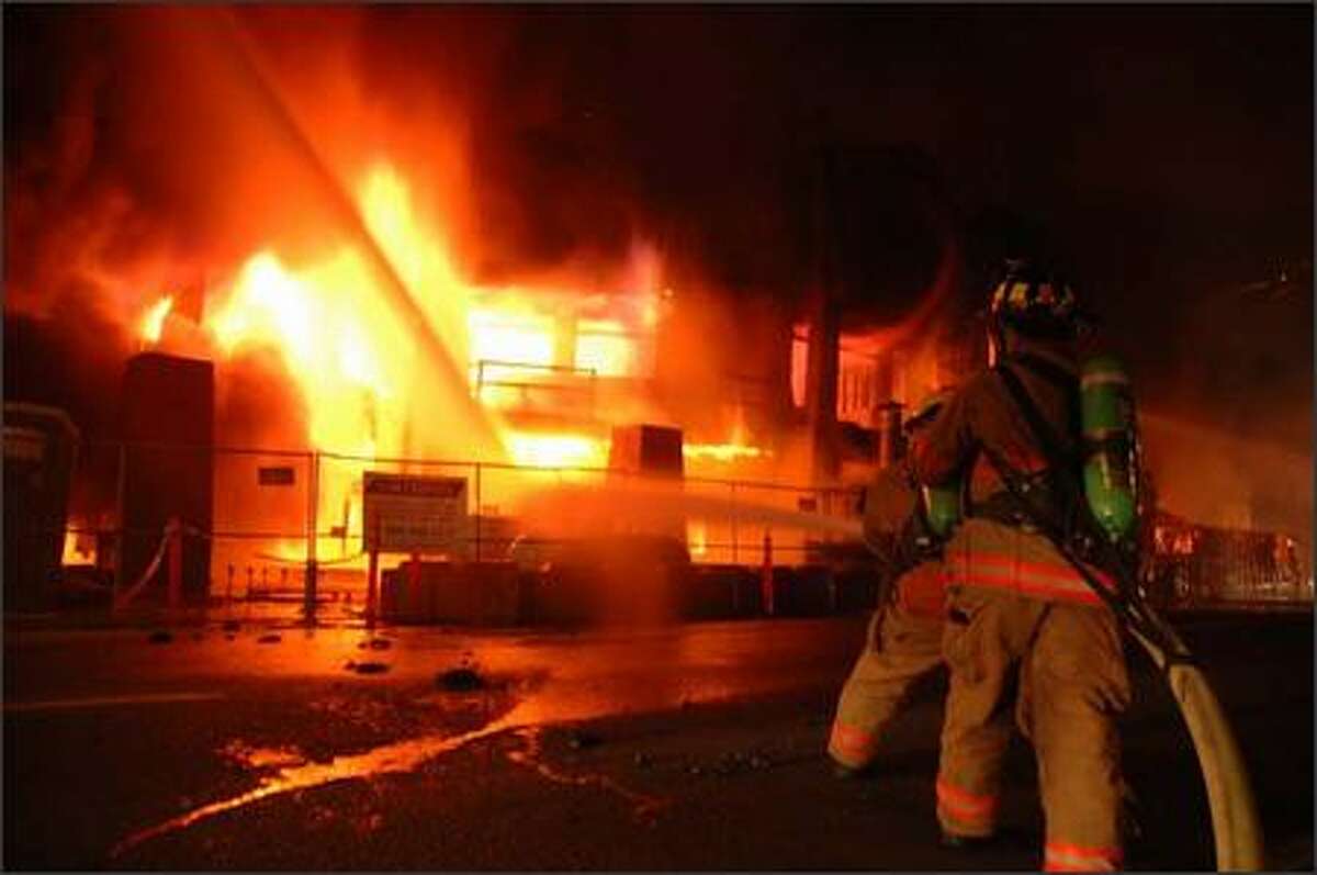 An early morning fire destroyed a nearly completed condominium/retail development in downtown Edmonds on Saturday. The building, which was to be named The Gregory, caused controversy in Edmonds because of its size. Firefighters were still hosing down hotspots at 3 p.m. Saturday, 12 hours after the blaze was discovered. More than 90 percent of the planned 28 condominium units had been presold.