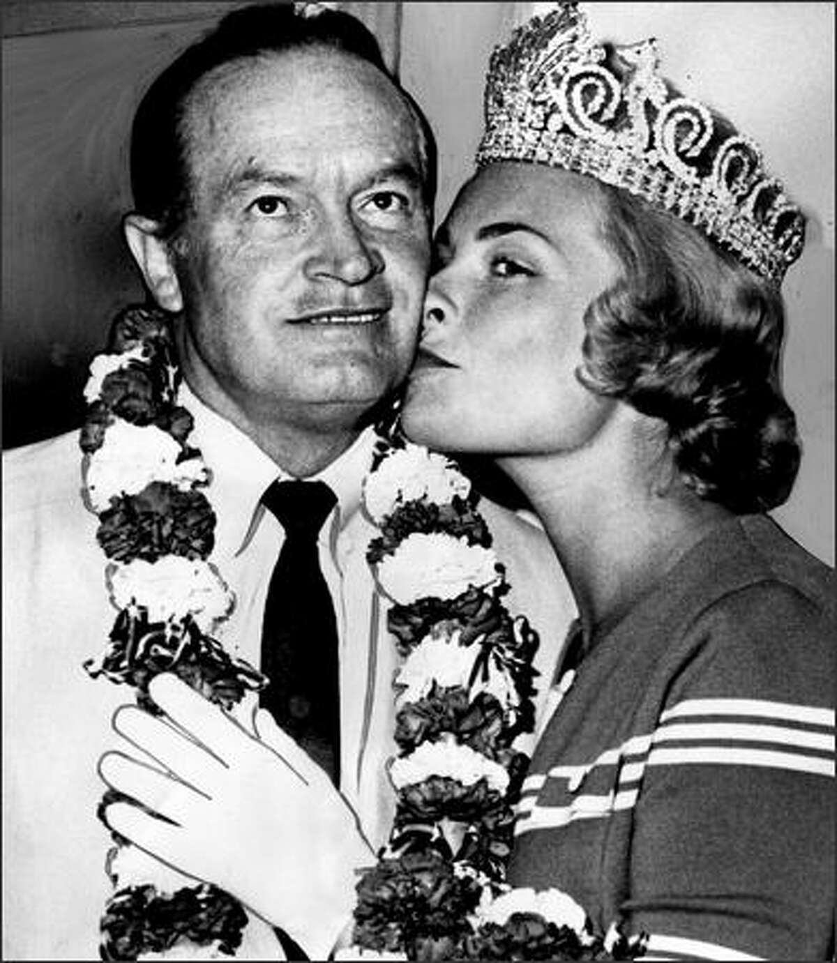 After the 1962 World's Fair put Seattle on the map, celebrities doing shows here often took part in Seafair. In 1963, Bob Hope was bussed by Seafair Queen Arlene Hinderlie and served as honorary grand marshal for the Torchlight Parade.