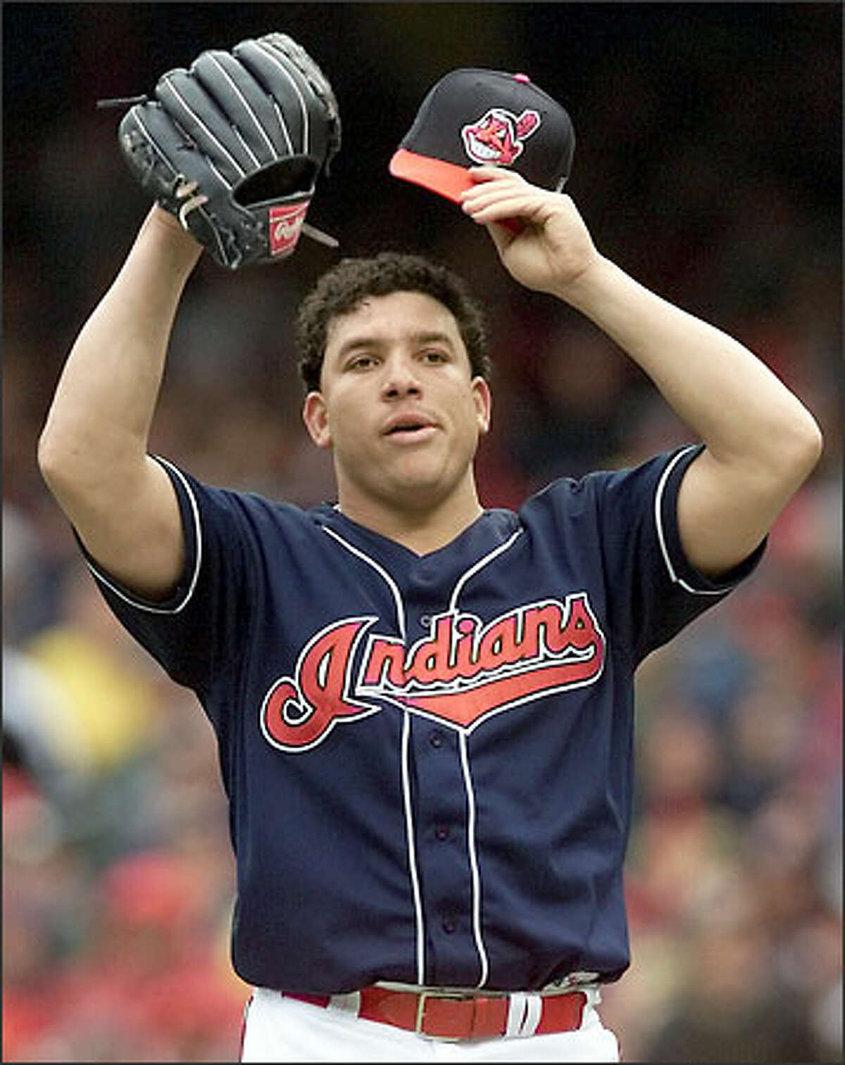 Cleveland starter Bartolo Colon pitched eight shutout innings against the Mariners earlier in the series. Today, he gave up three runs while struggling mightily in the seventh inning.