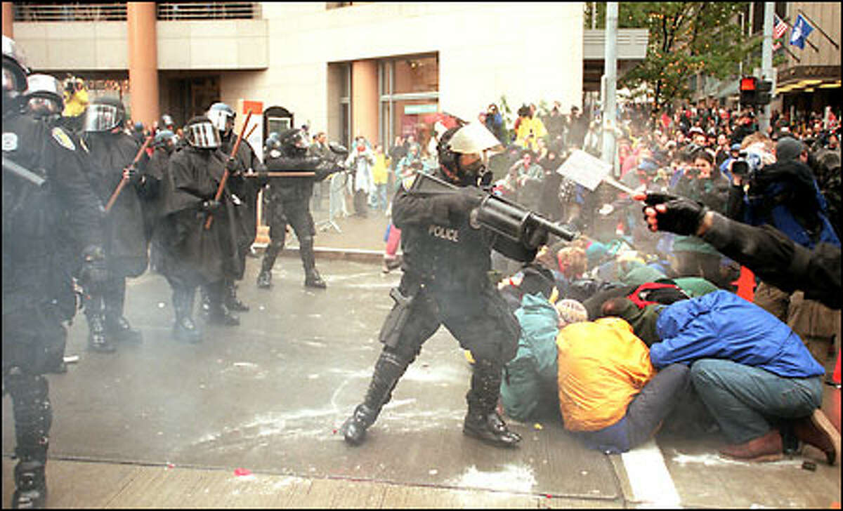 The end of Seattle civility, 1999: Protests by thousands of people against the World Trade Organization's ministerial conference in late November and early December of 1999 brought police out in force; hundreds were arrested, and clouds of tear gas floated in front of businesses as delegates and officials attending the conference fought to gain access to their own meetings. In the aftermath of WTO, Mayor Paul Schell vowed to "personally destroy" a local sheriff, and the human rights group, Amnesty International, said the use of force by police should be independently investigated. Seattle's police chief, Norm Stamper, announced his resignation soon afterward.