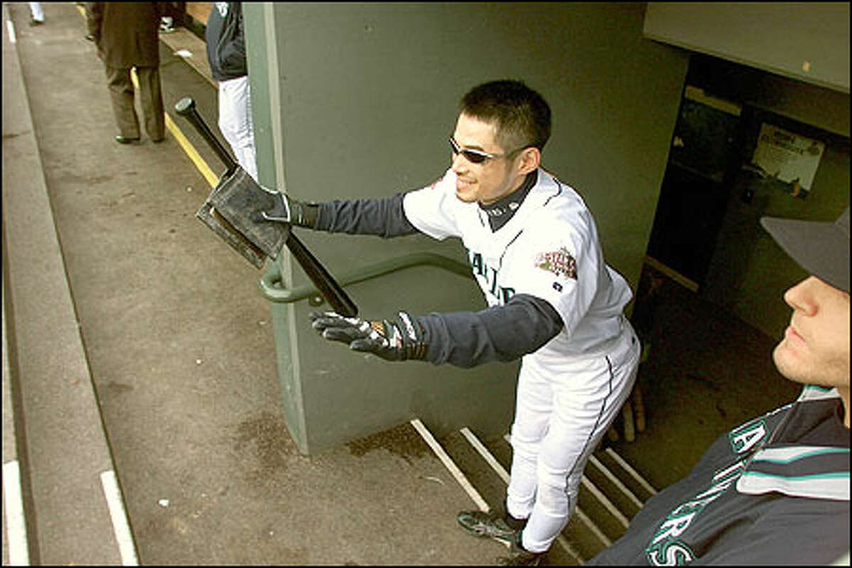 Ichiro in the dugout.