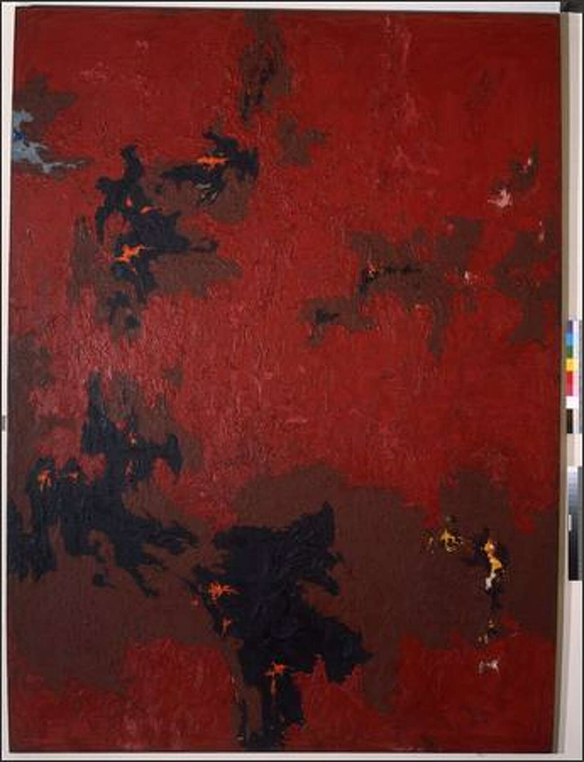 "Number 2, 1949" medium oil on canvas. Dimensions 91 3/4 x 68 7/8in. (233 x 174.9cm), 1949. By Clyfford Still. (From Jane Lang Davis)