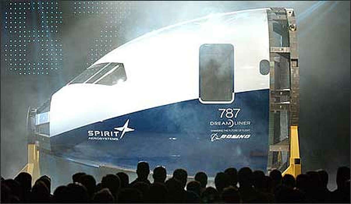 Boeing unveils nose section of new 787