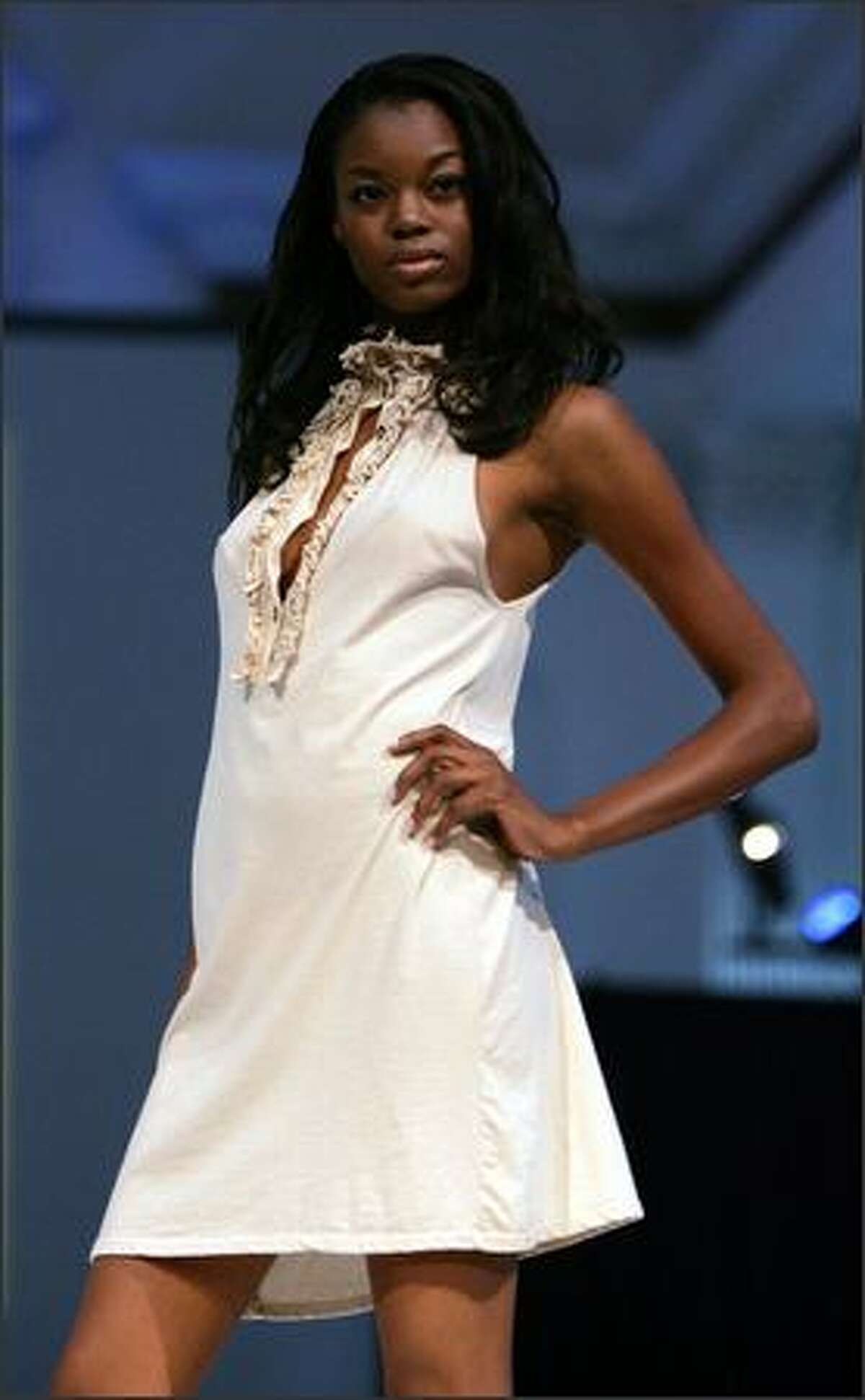 A model walks the runway during the Avita Spring 2008 Fashion Show at Vibiana on October 13, 2007 in Los Angeles, Calif.