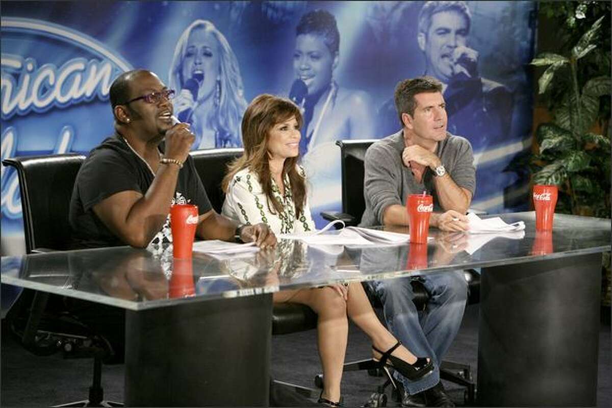 American Idol judges Randy Jackson, Paula Abdul and Simon Cowell audition San Diego candidates on July 30, 2007.