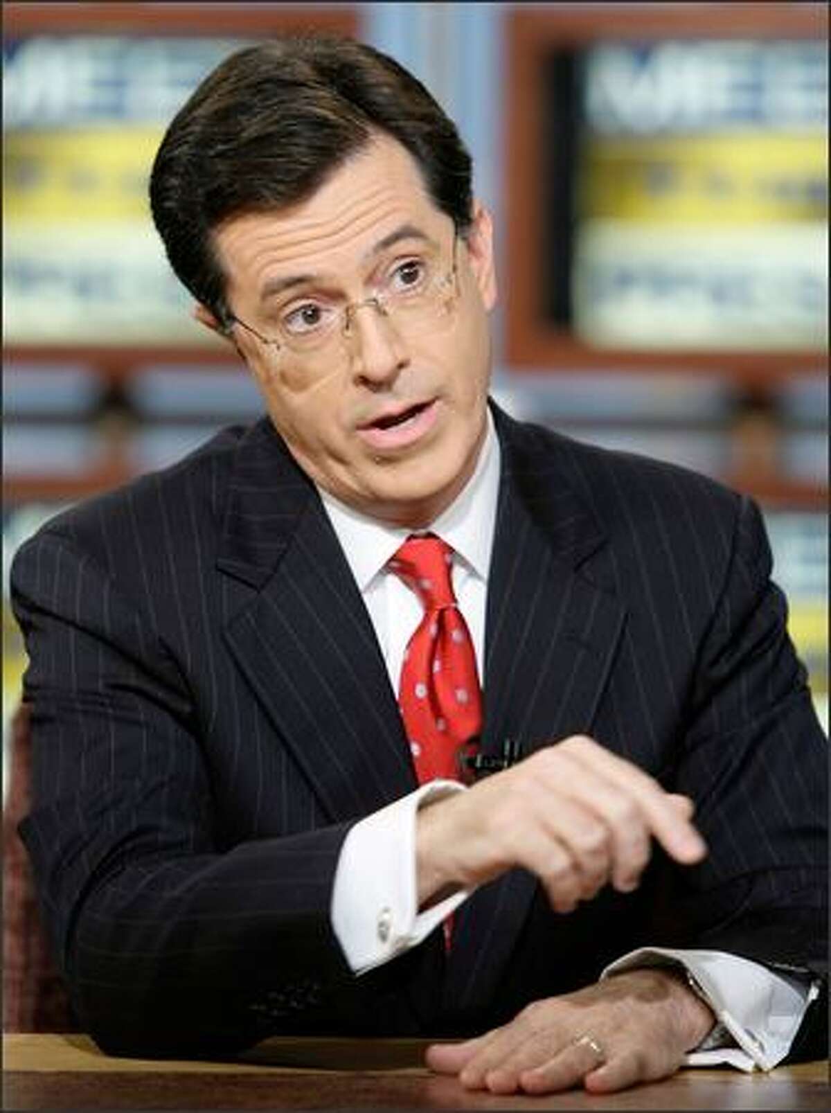 A writers' strike would put pressure on even the quick-witted Stephen Colbert, host of "The Colbert Report."