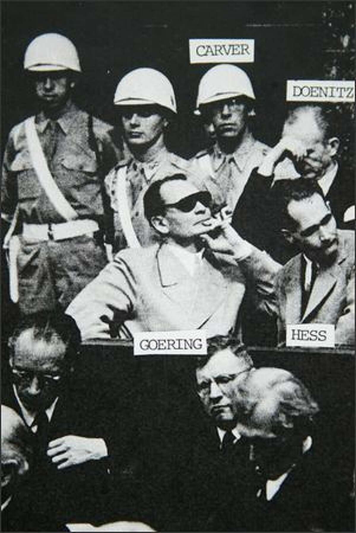 Jack Carver stands behind Hermann Goering during the Nazi's trial in postwar Nuremberg. (Photo courtesy of Jack Carver)