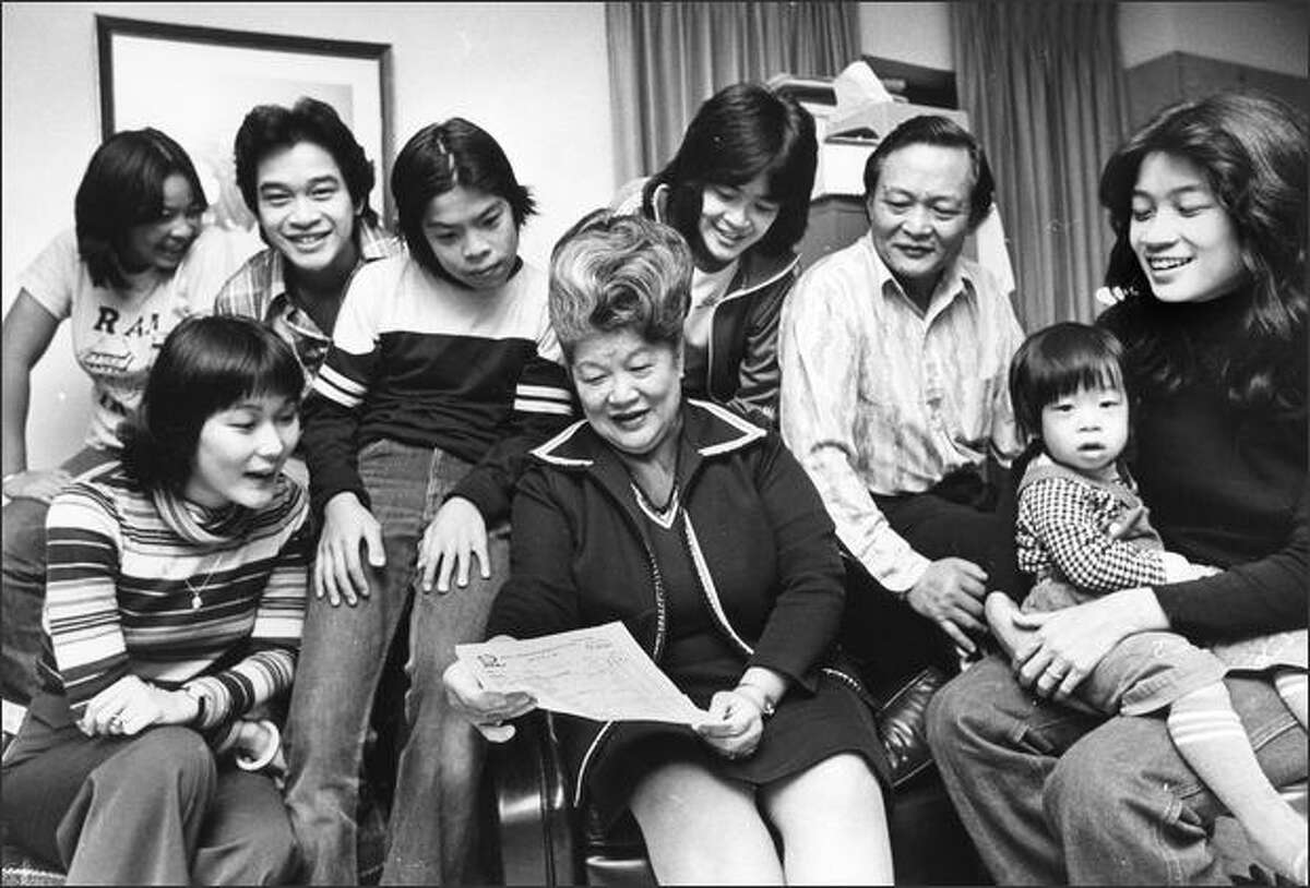 Ruby Chow with her family in 1979.