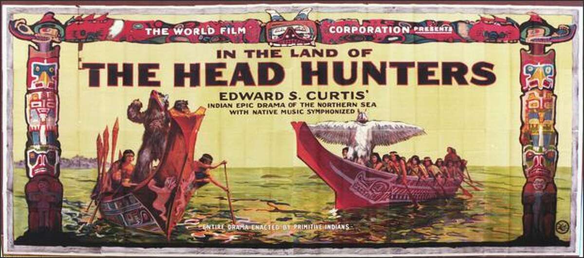 A billboard for the original 1914 version of "The Head Hunters."