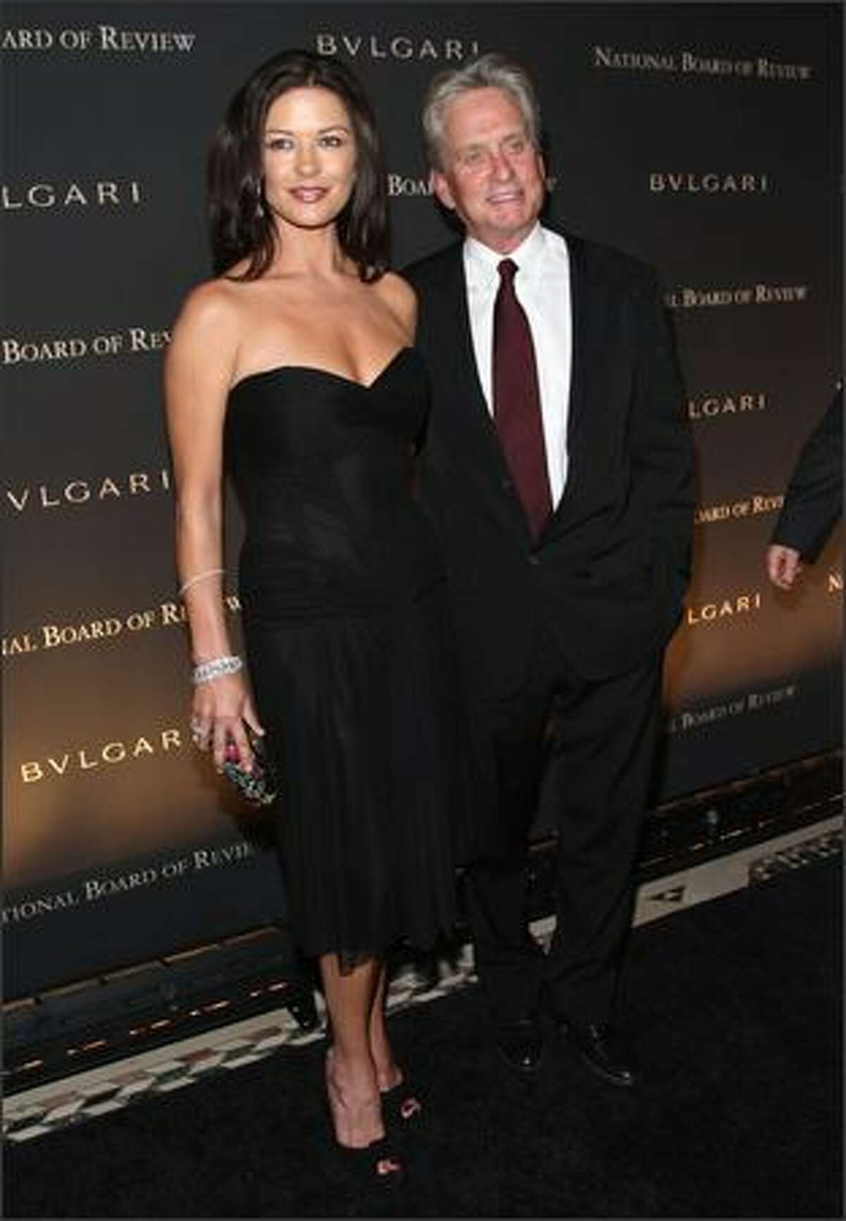 Husband-and-wife actors Catherine Zeta Jones and Michael Douglas attend the 2007 National Board of Review Awards Gala at Cipriani 42nd Stree in New York.