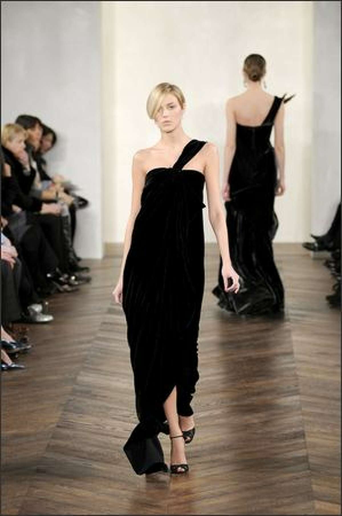 A model walks the runway at the Ralph Lauren Fall 2008 fashion show during Mercedes-Benz Fashion Week Fall 2008 at Skylight Studios in New York City.