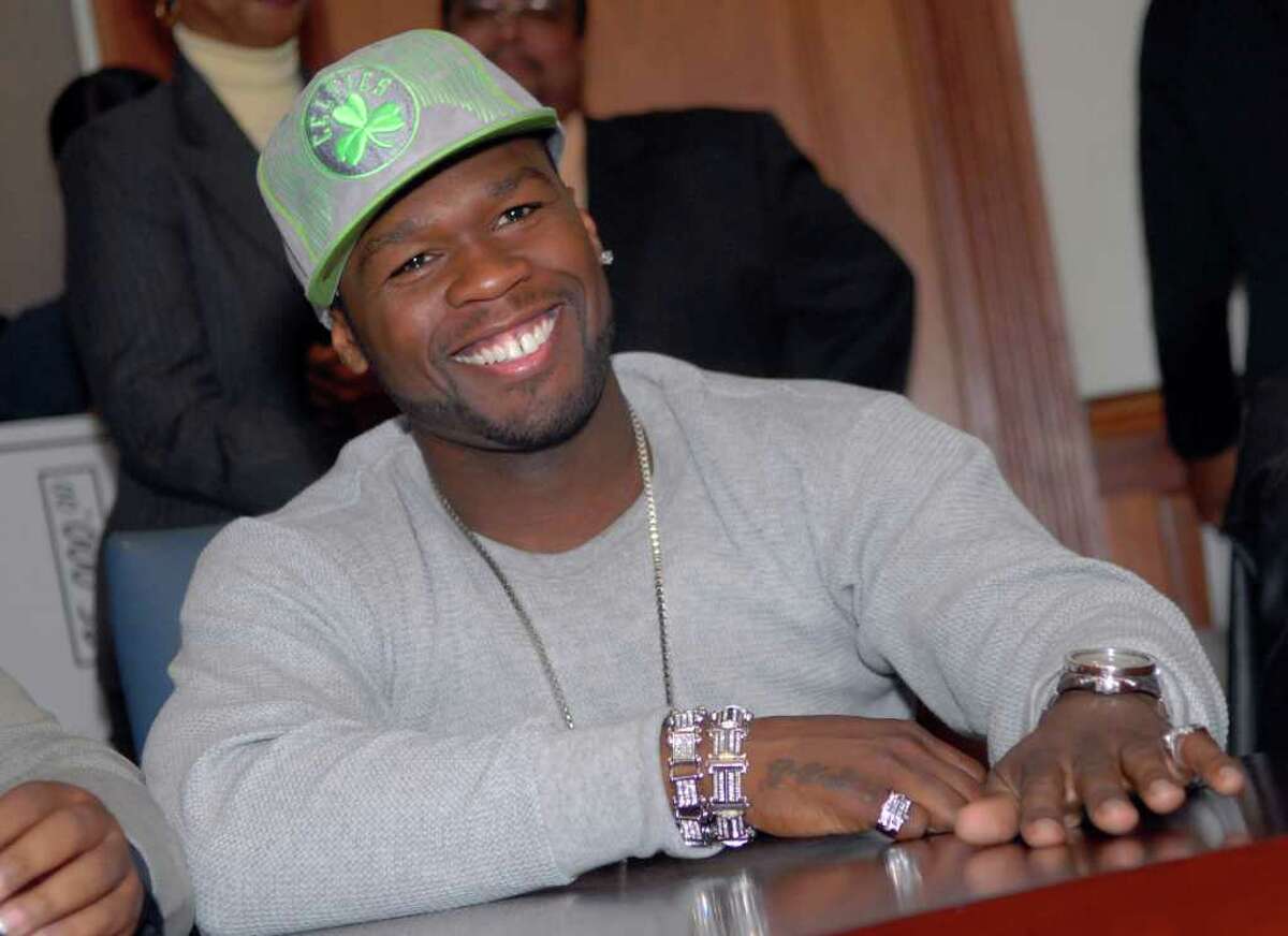 FILE - Rapper 50 Cent visited the Mayor's office in Bridgeport on October of 2007, where he met with a group of students from Central High School, who asked him questions and posed for pictures with the famous rapper.