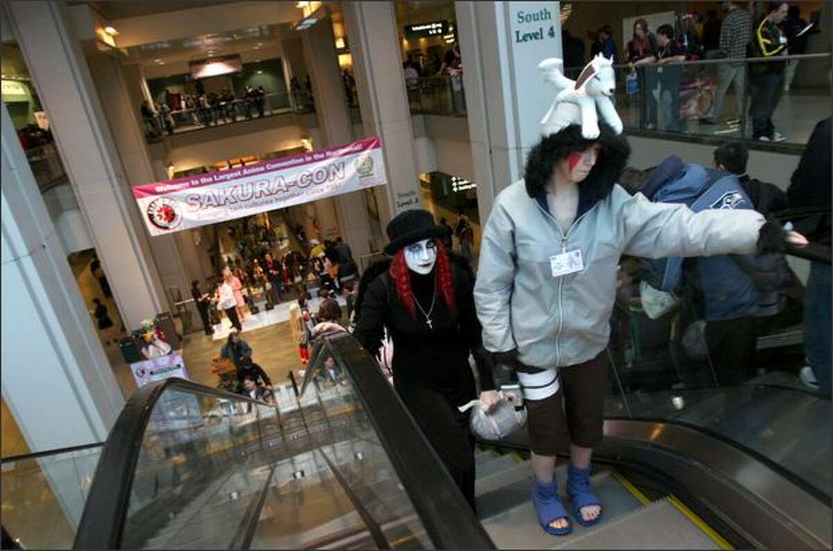 Revelers attend Sakura-Con, the oldest and largest anime convention in the Pacific Northwest, presented by the Asia Northwest Cultural Education Association, at the Washington State Convention and Trade Center in Seattle on Friday.