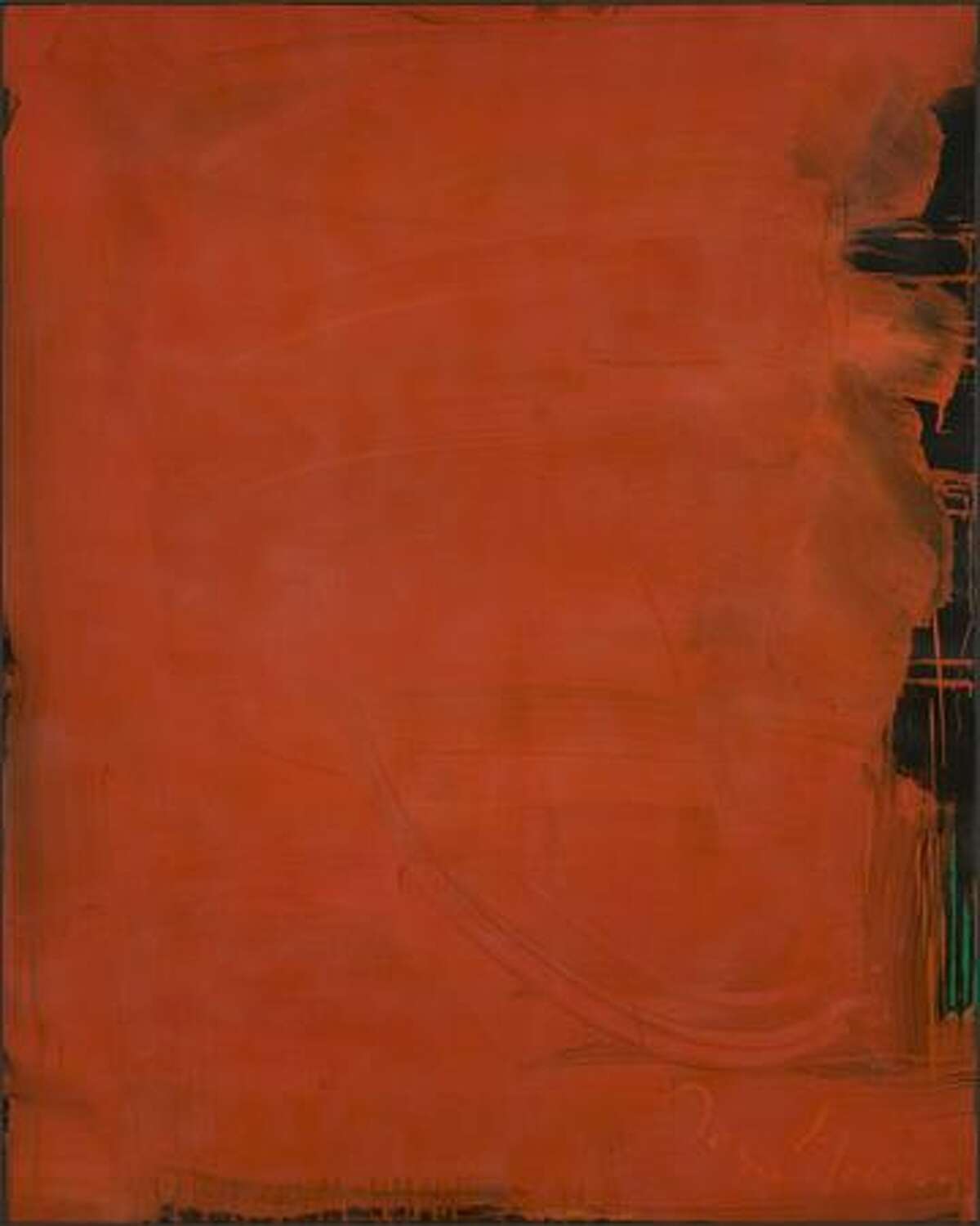 "Red Black," a 2008 encaustic on linen by Joseph Goldberg.
