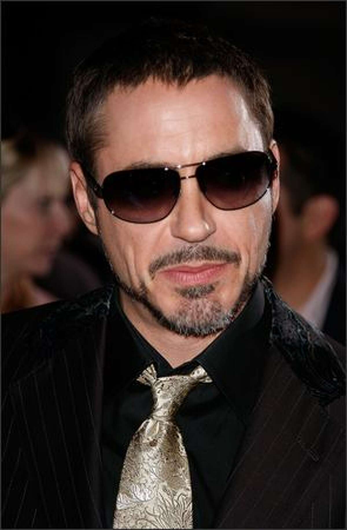 Actor Robert Downey Jr. arrives at the premiere at Grauman's Chinese Theatre.
