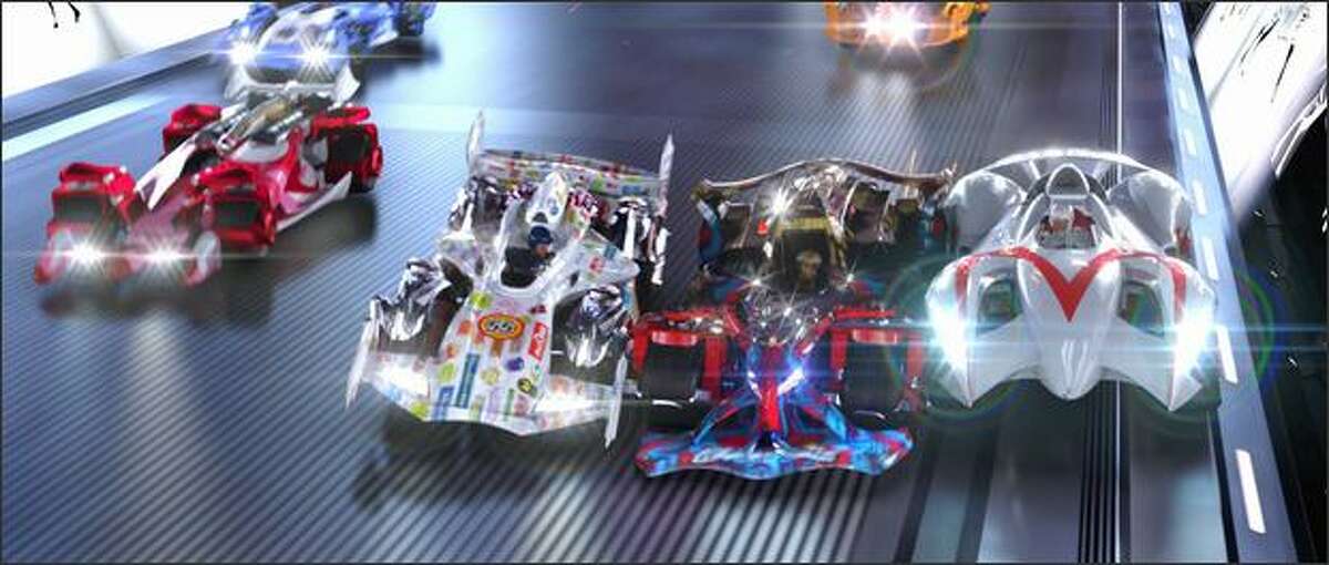 A race scene from the film, written, directed and produced by Andy Wachowski and Larry Wachowski, the masterminds behind the "Matrix" trilogy.