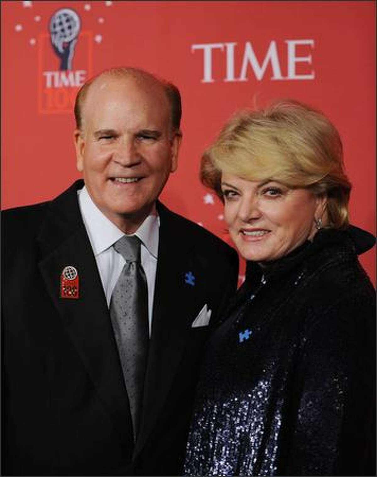 Bob Wright, Vice Chairman of General Electric, and his wife Suzanne Wright arrive. The Wrights are 2008 honorees as founders of "Autism Speaks."