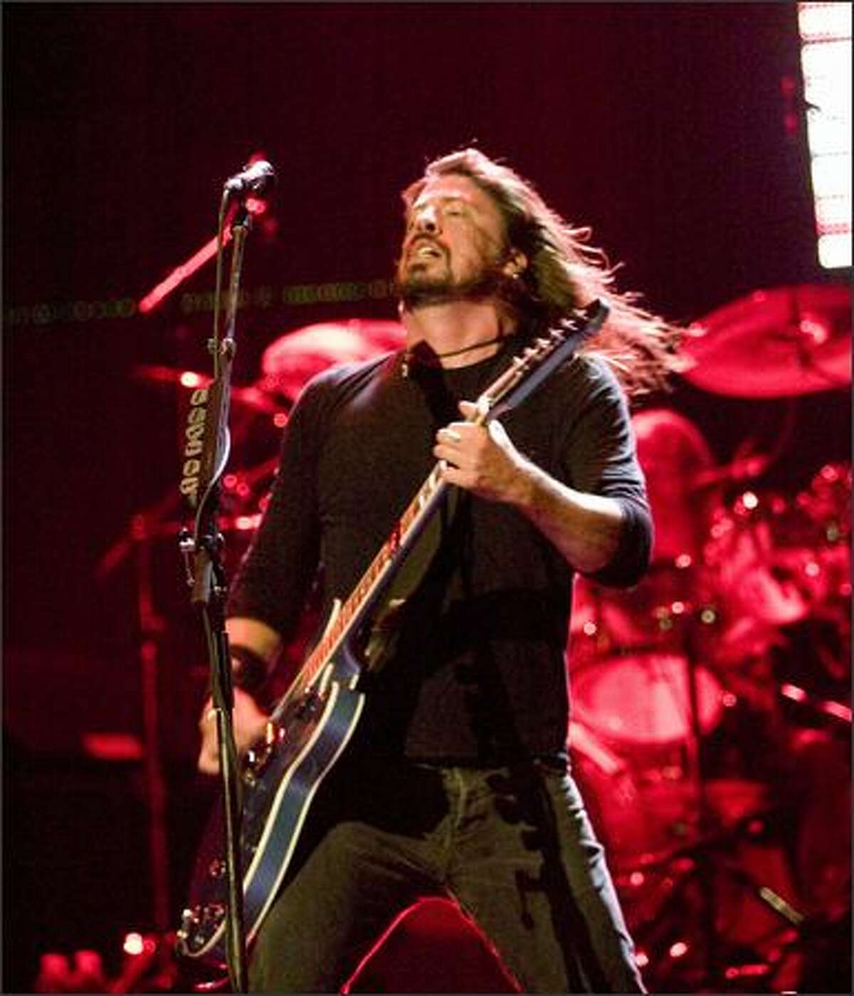 Dave Grohl, lead singer, performs.