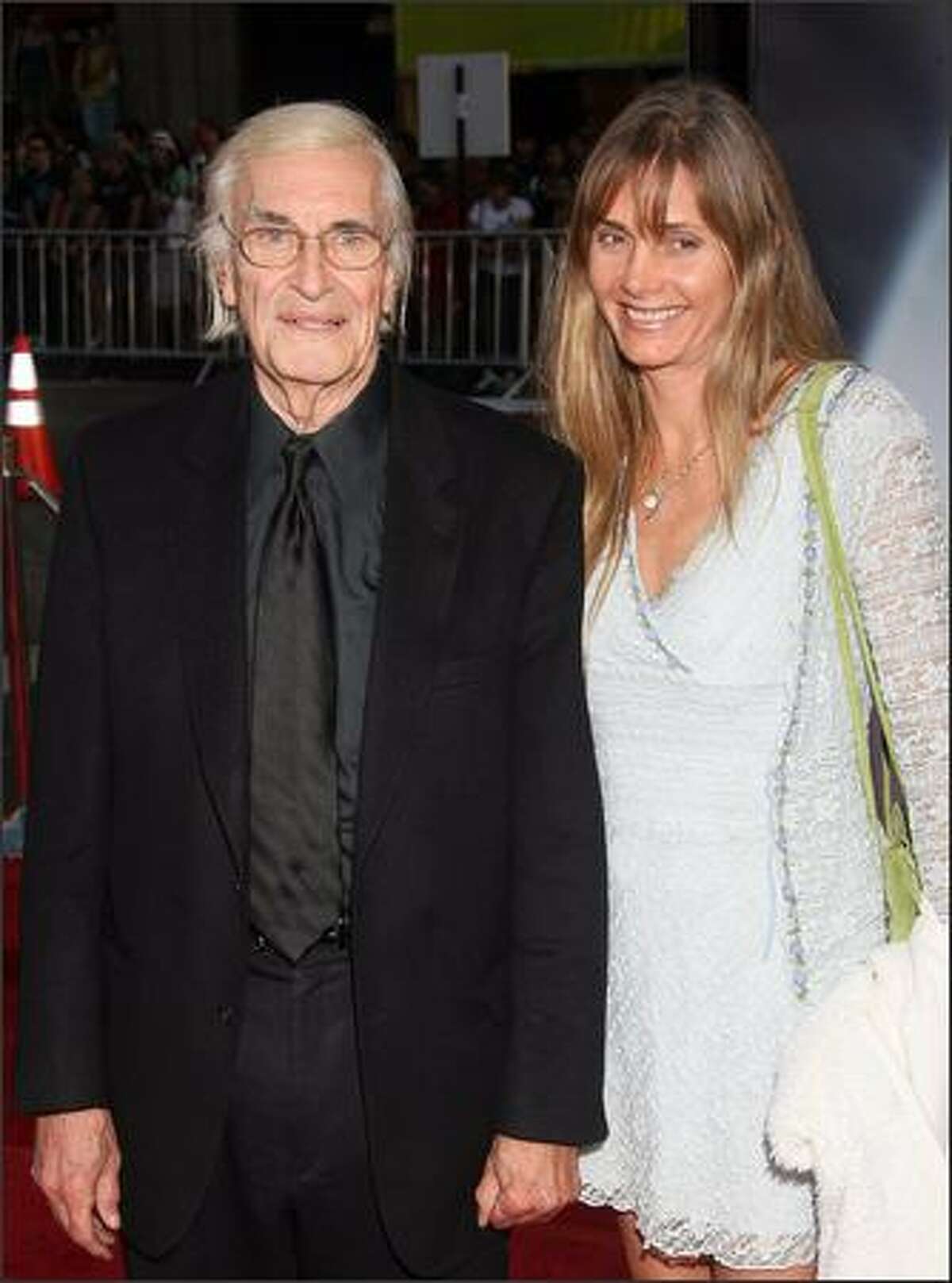 Actor Martin Landau and Gretchen Becker arrive for the premiere of "The X Files: I Want to Believe" at the Chinese theater in Los Angeles.
