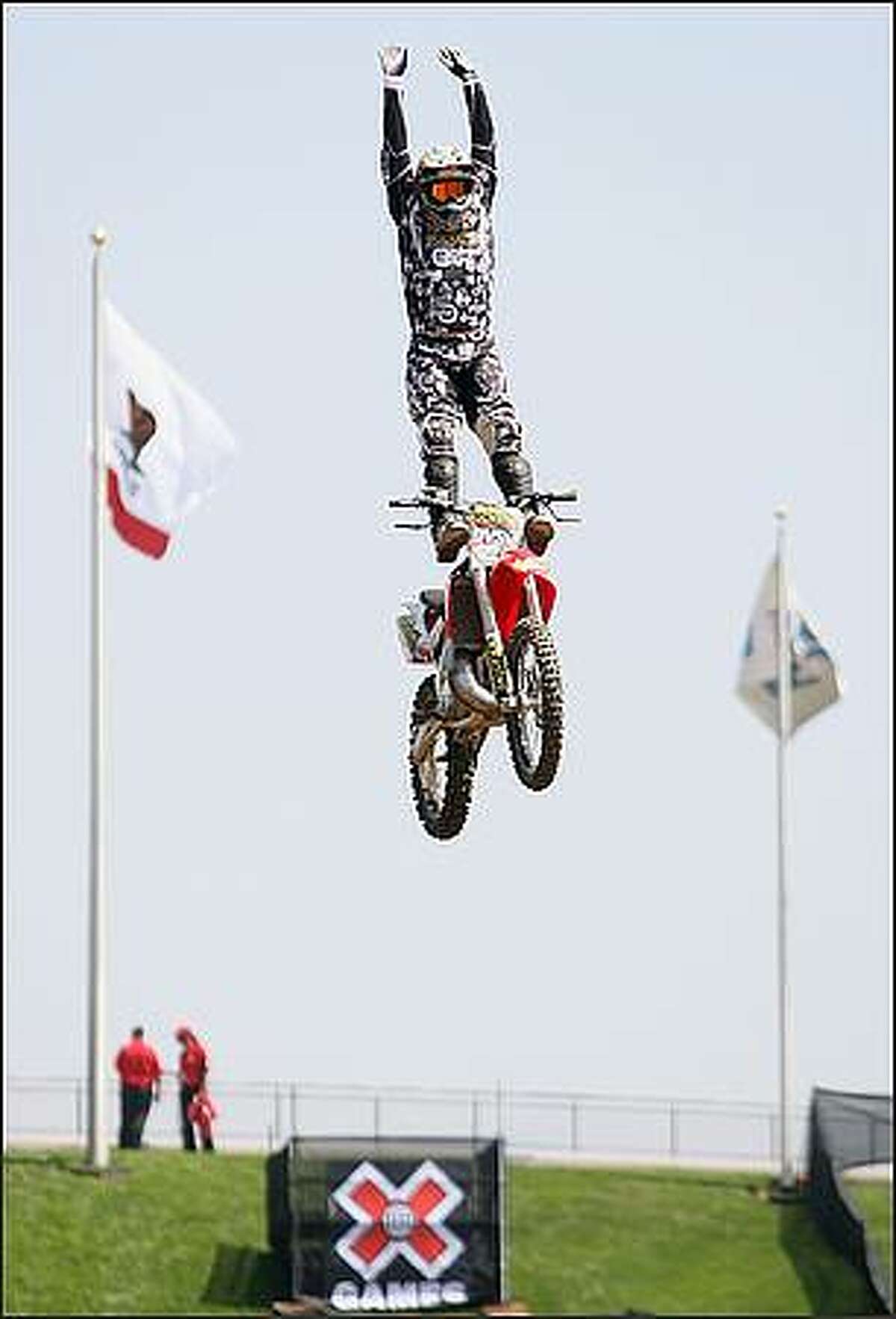 Ronnie Faisst practices in the Moto X Freestyle during the summer X Games 14 at Home Depot Center in Carson, California. (Photo by Christian Petersen/Getty Images)