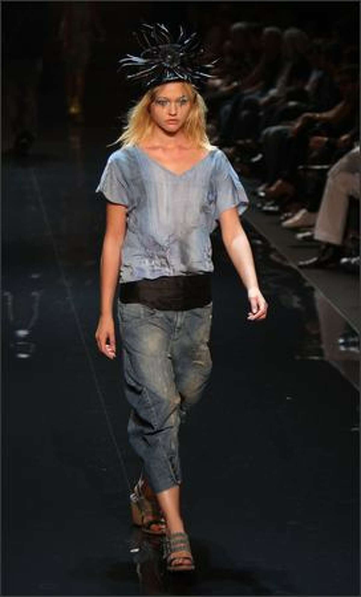 A model walks the runway at the Diesel Spring 2009 fashion show during Mercedes-Benz Fashion Week in New York City.