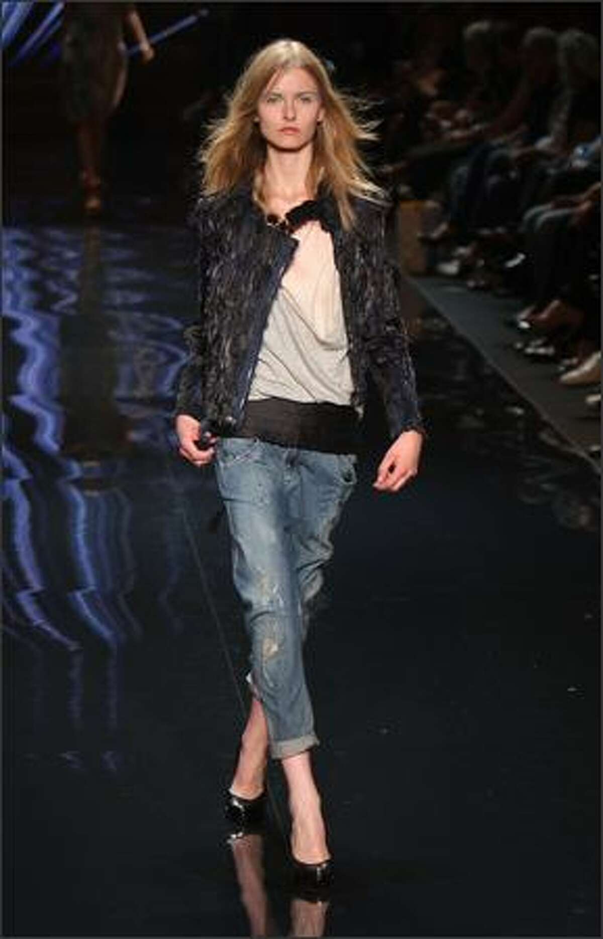 A model walks the runway at the Diesel Spring 2009 fashion show during Mercedes-Benz Fashion Week in New York City.