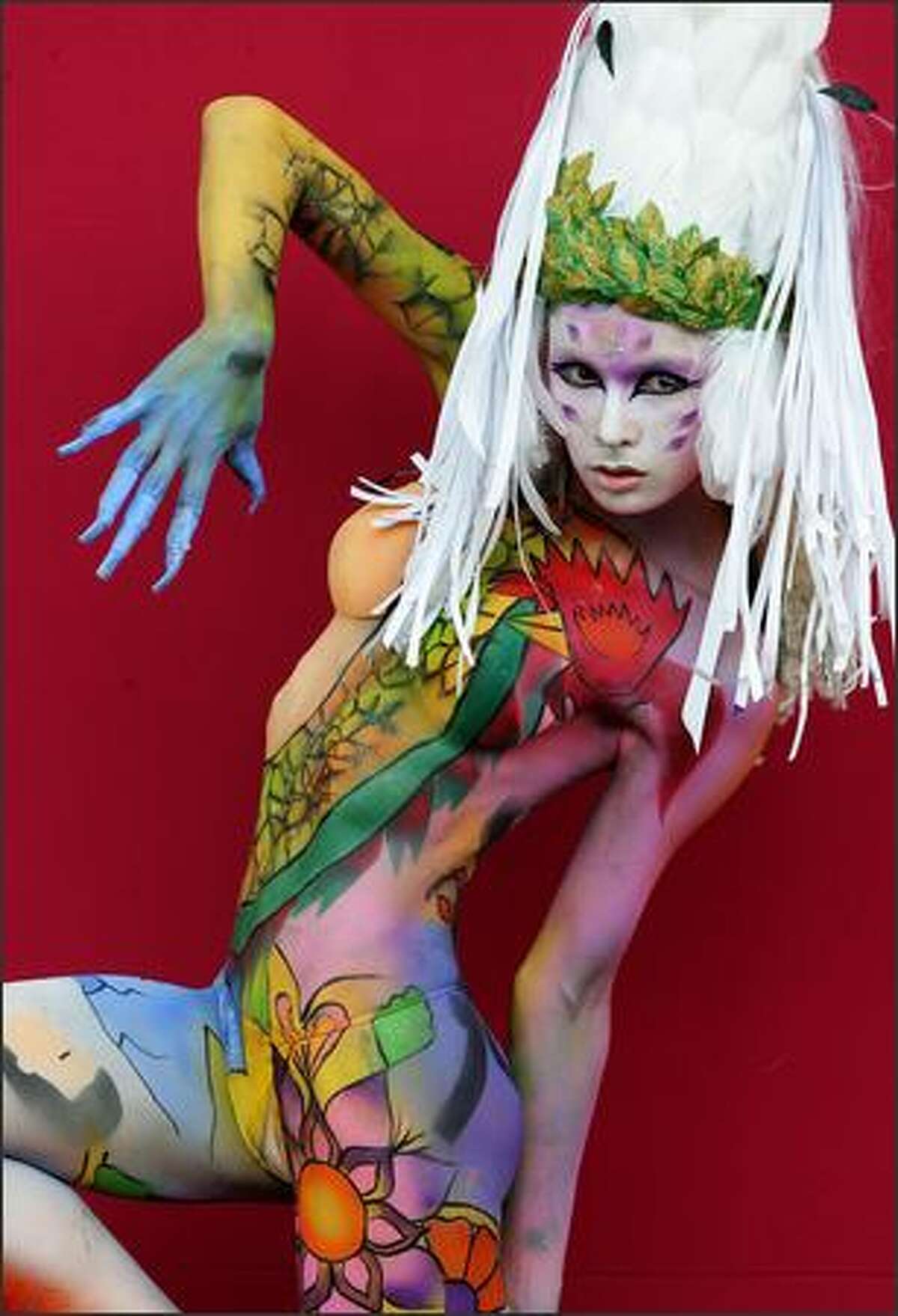 DAEGU, SOUTH KOREA - AUGUST 29: A model participates in the 2008 World Body Painting Festival Asia at World Cup Stadium on August 29, 2008 in Daegu, South Korea. The festival is the largest in the field of body painting and introduces the art form to thousands of visitors each year.