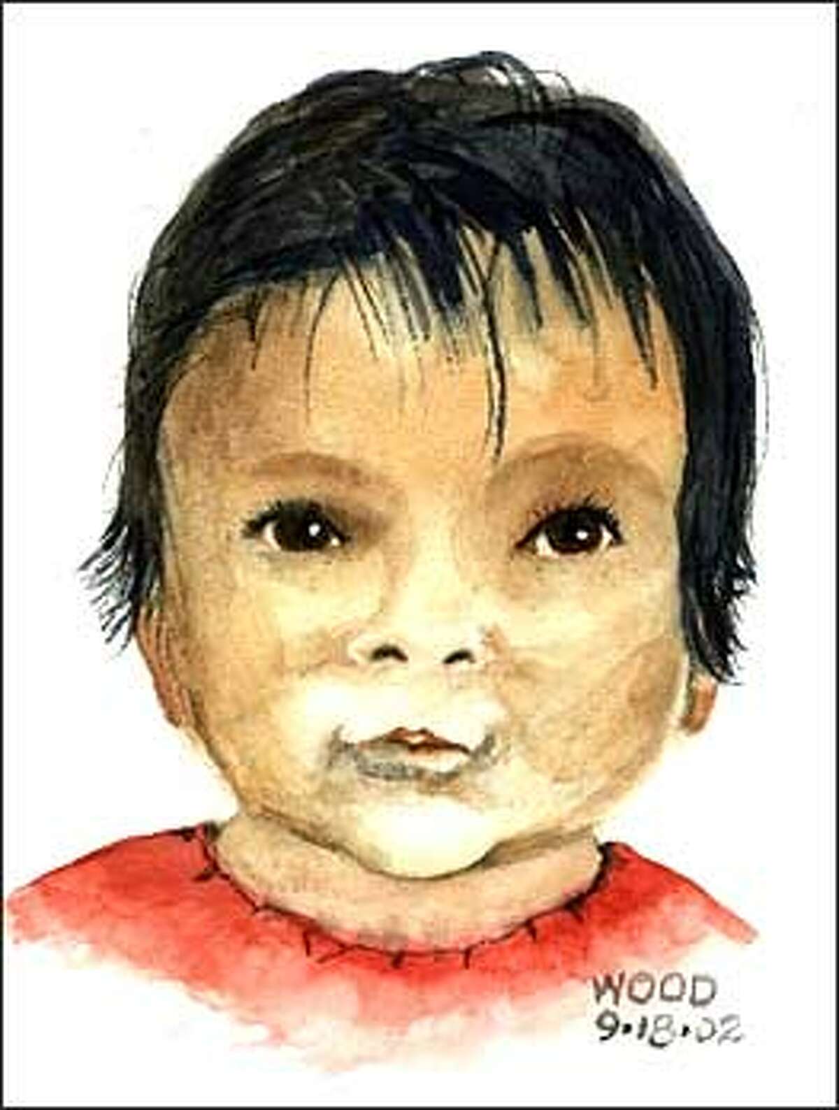 Forensic artist Dave Wood made this sketch of baby Jane Doe based on photographs supplied by investigators.