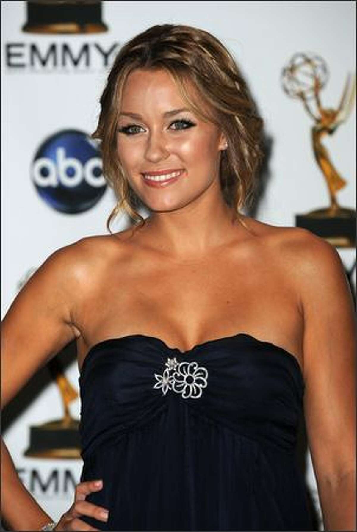 Actress Lauren Conrad poses in the press room at the 60th Primetime Emmy Awards at the Noika Theatre in Los Angeles on September 21, 2008. AFP PHOTO Robyn BECK