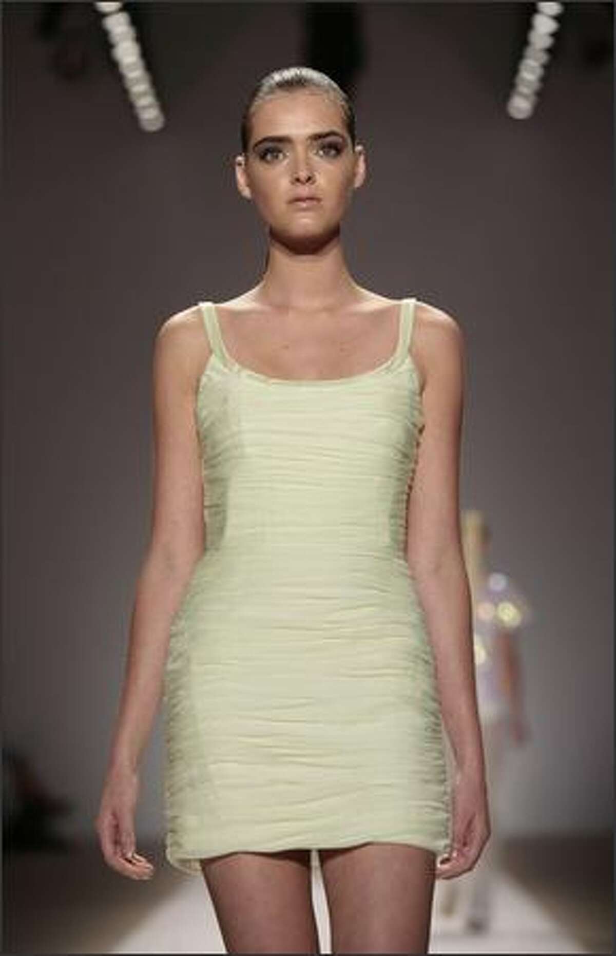 A model wears a creation by Erin Fetherston.