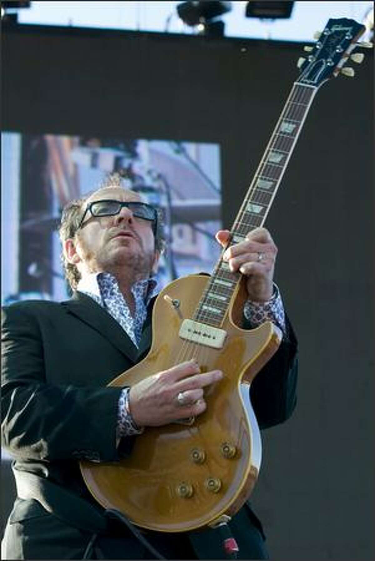 Elvis Costello performs with the Imposters at the Gorge Amphitheatre.