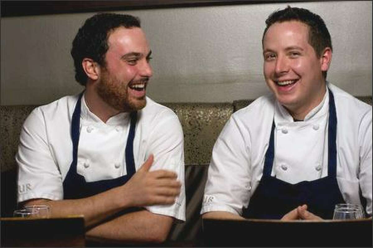 Chefs Brian McCracken, left, and Dana Tough of Spur Gastropub.
