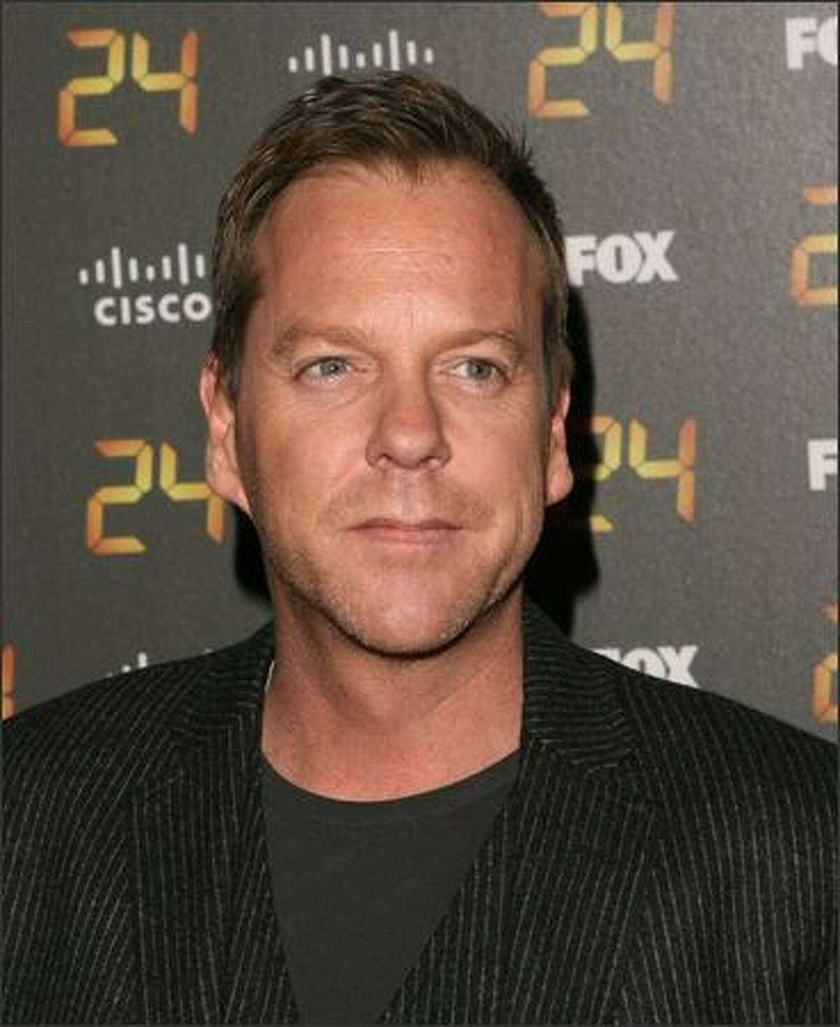 Actor Kiefer Sutherland arrives at the "24" 150th Episode and Season 7 Premiere Party held at XIV on Tuesday in Los Angeles, Calif.
