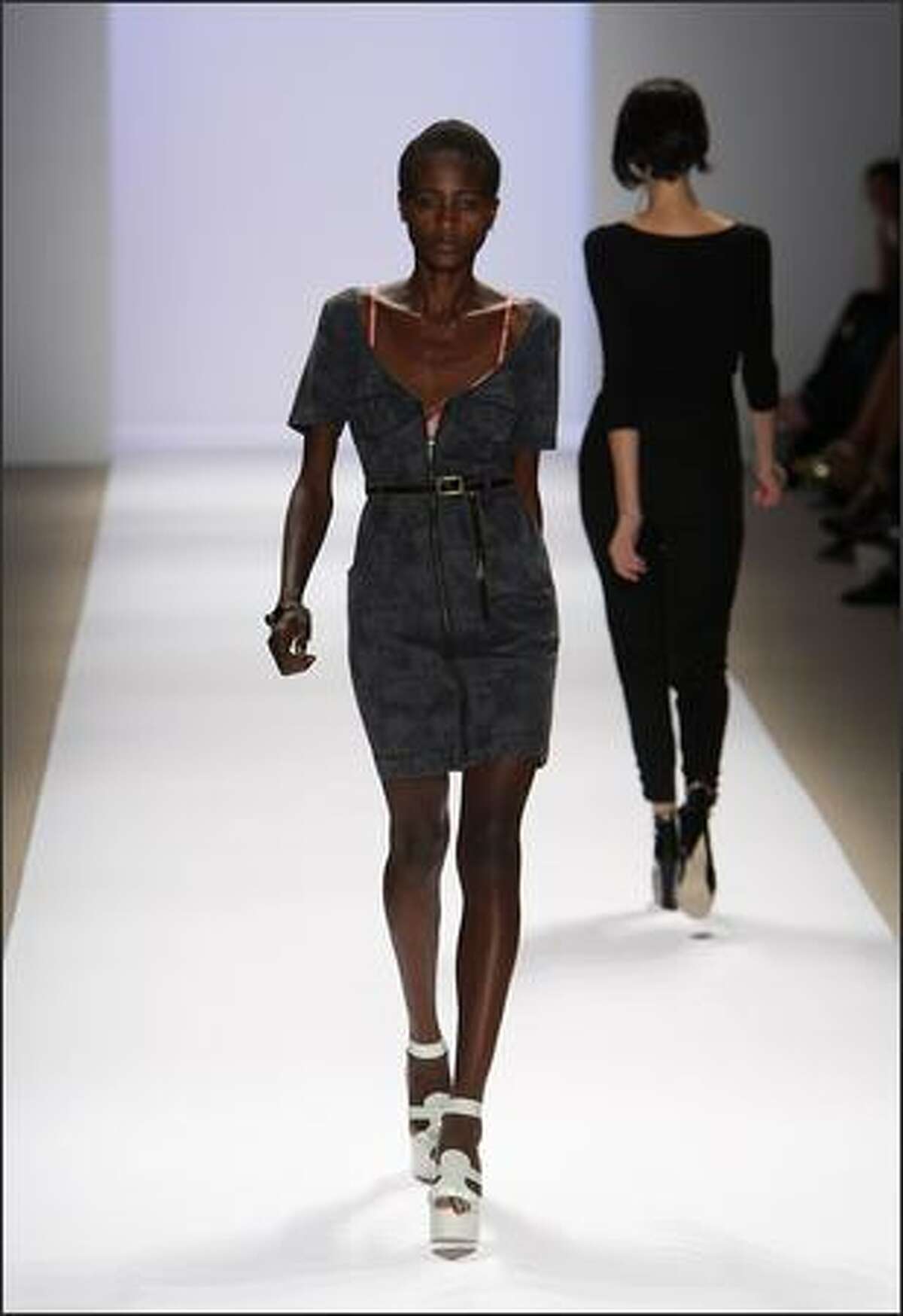A model walks the runway during the Charlotte Ronson show.