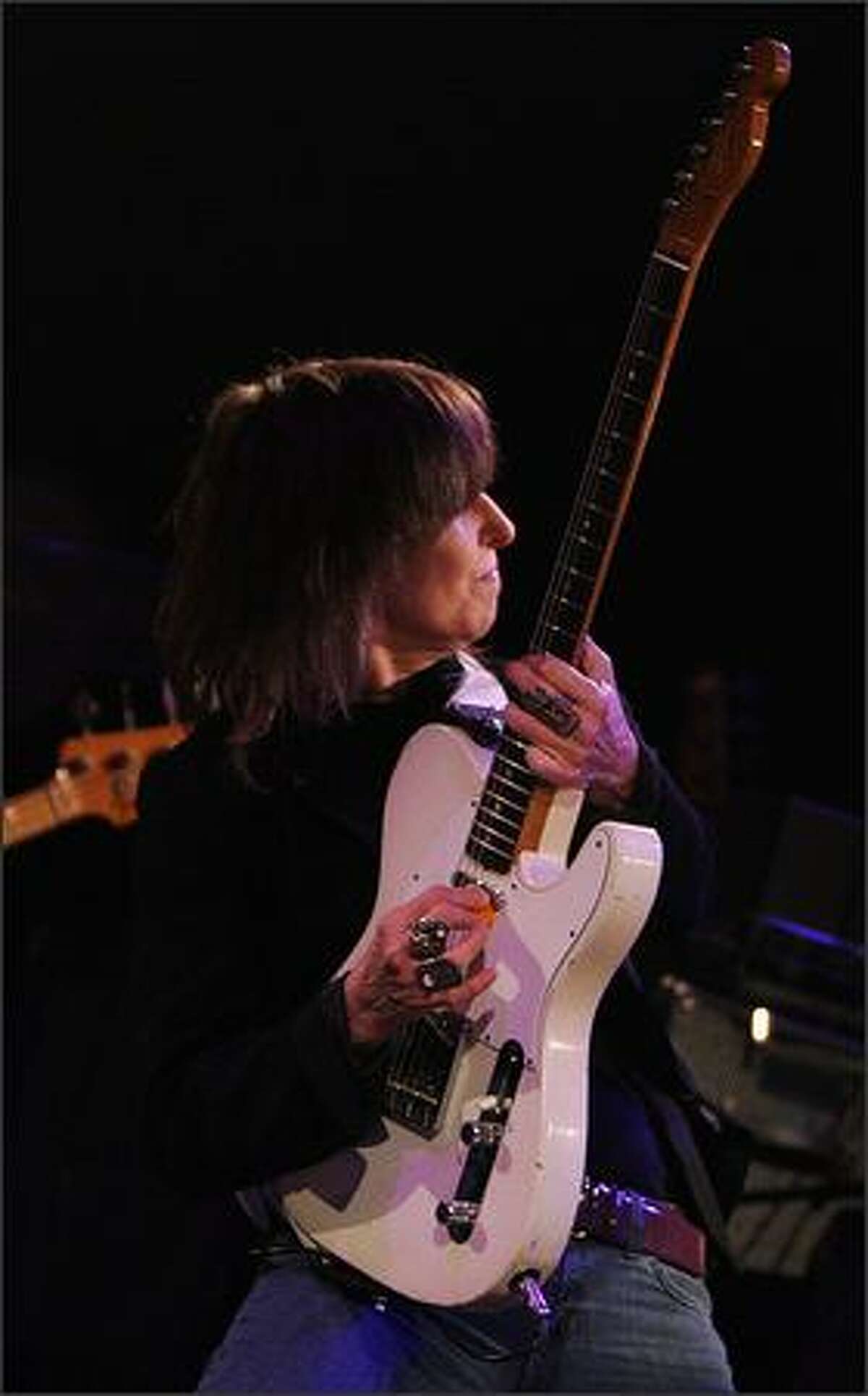 Chrissie Hynde and The Pretenders perform during the 103.7 The Mountain Winter Warmth Concert at The Paramount Theatre on Saturday.