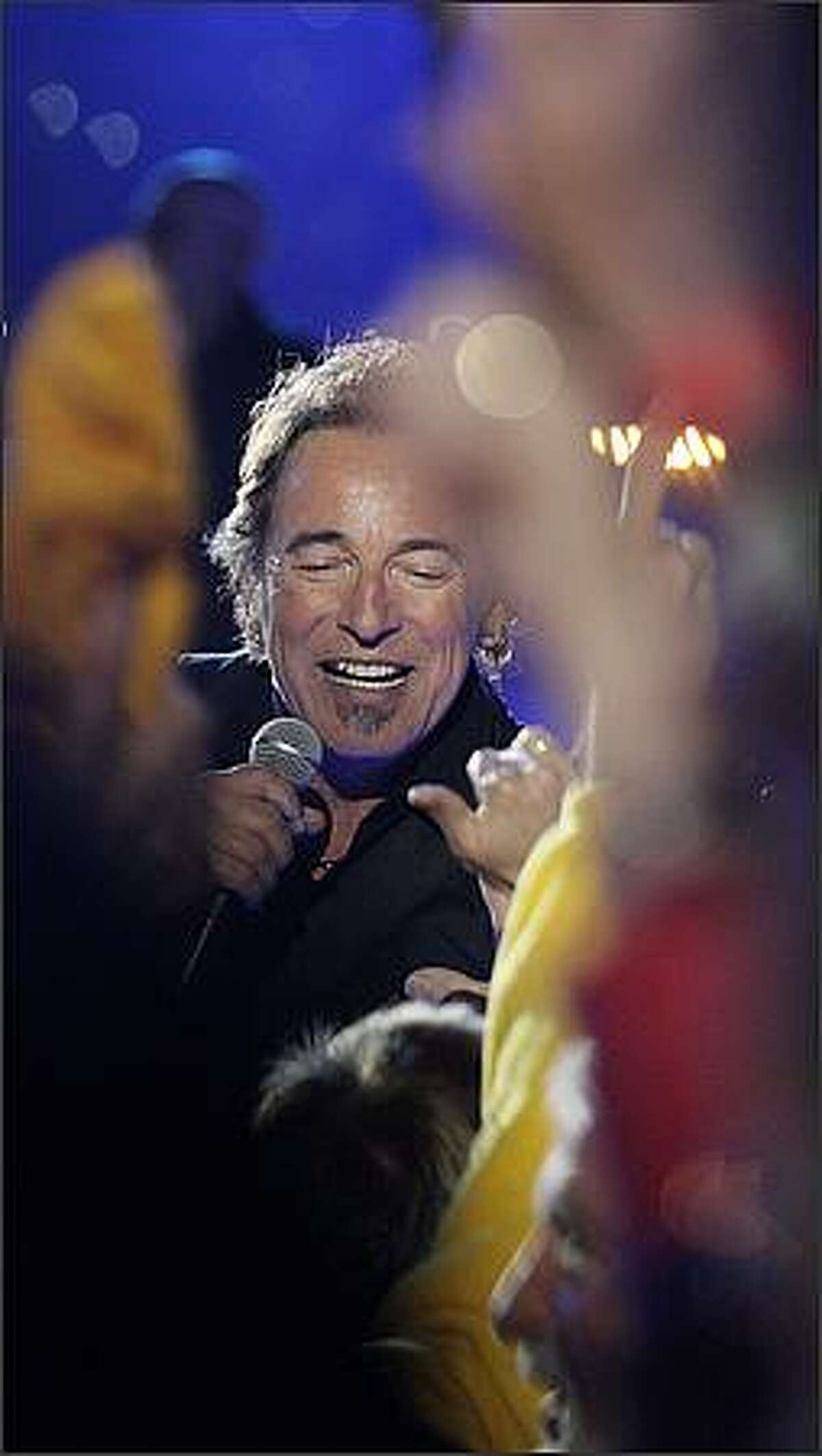 Bruce Springsteen performs during the halftime of the NFL Super Bowl XLIII. (AP Photo/David J. Phillip)