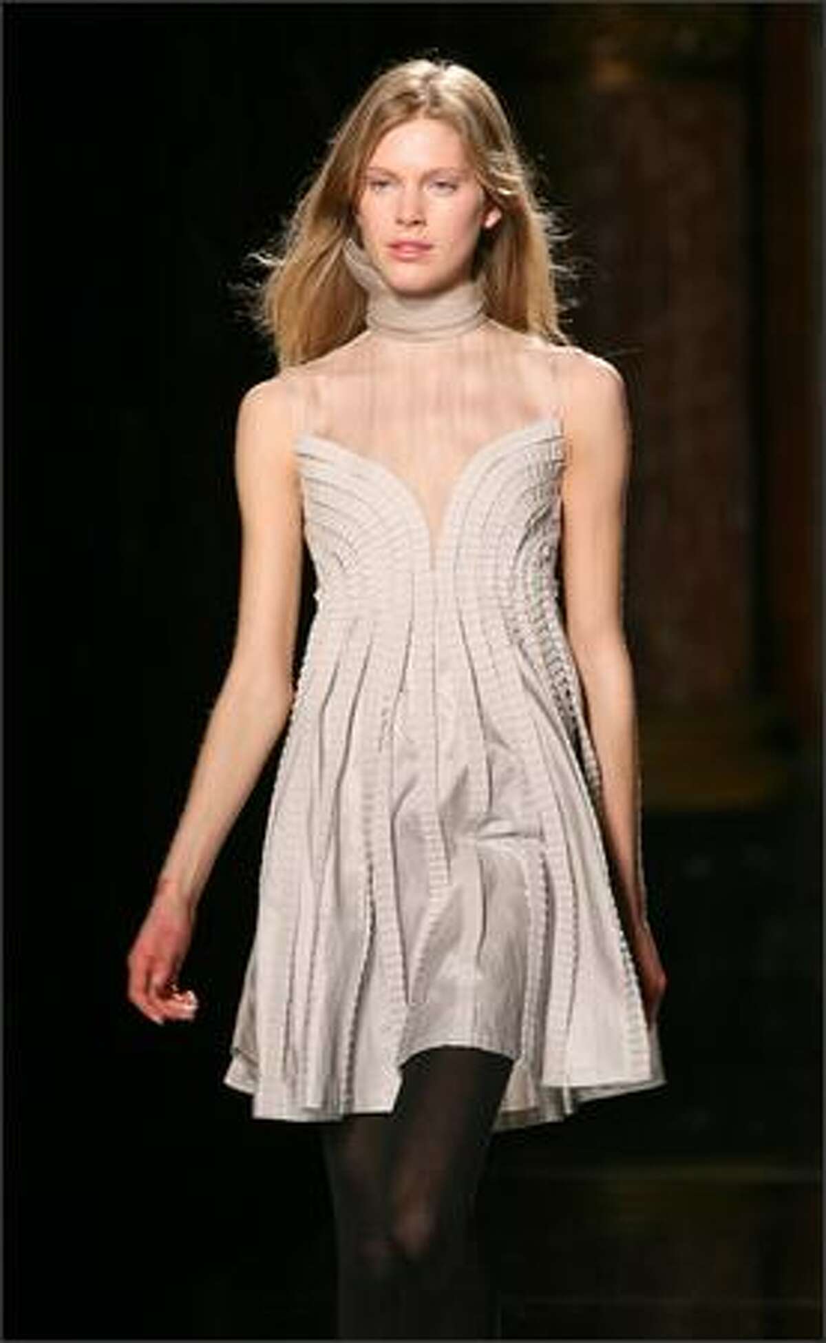 A model presents a creation from McCartney's fall/winter 2006-07 collection shown in Paris.
