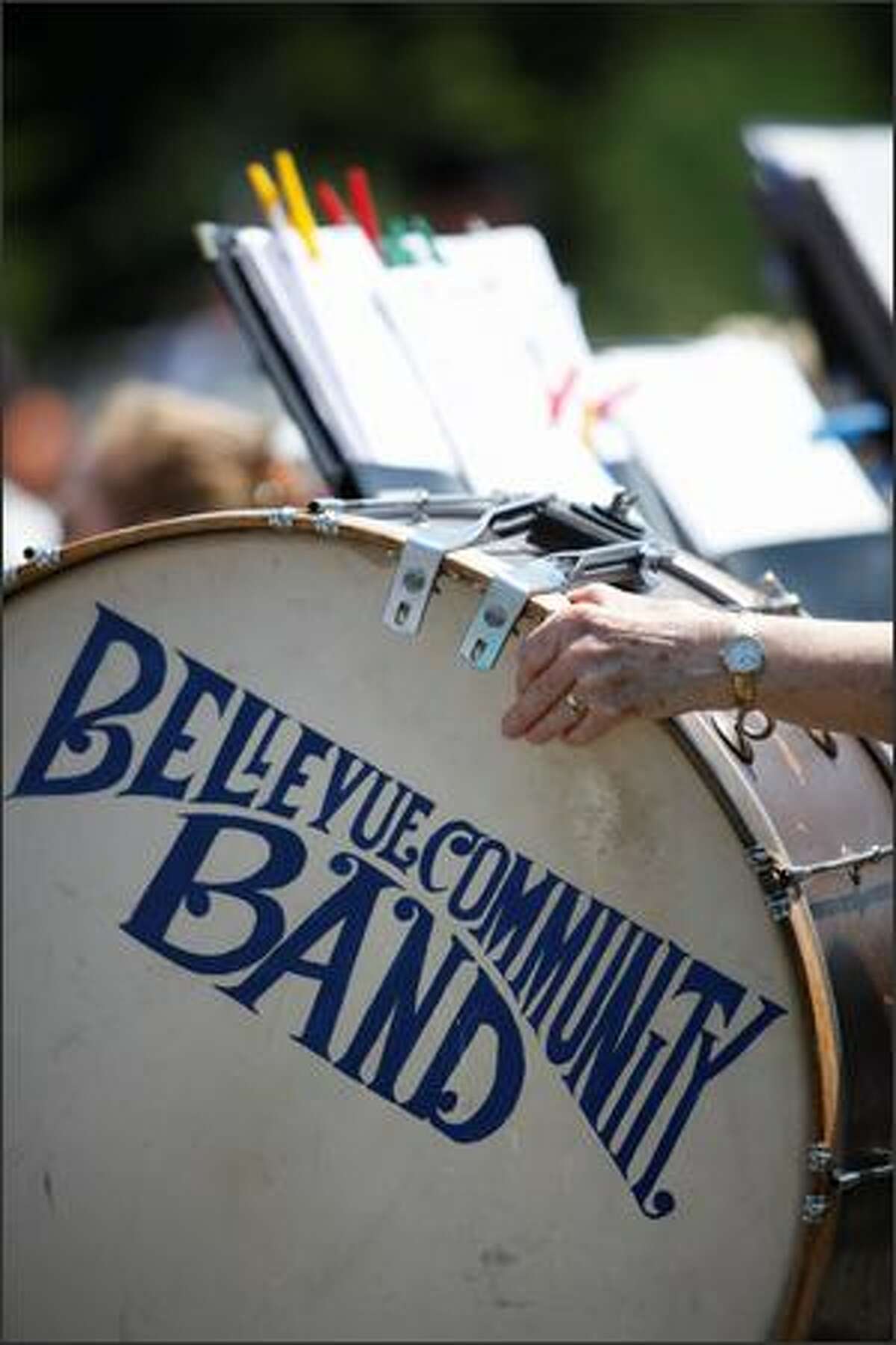 The Bellevue Community Band performs during the Memorial Day celebration Monday at Tahoma National Cemetery in Kent.