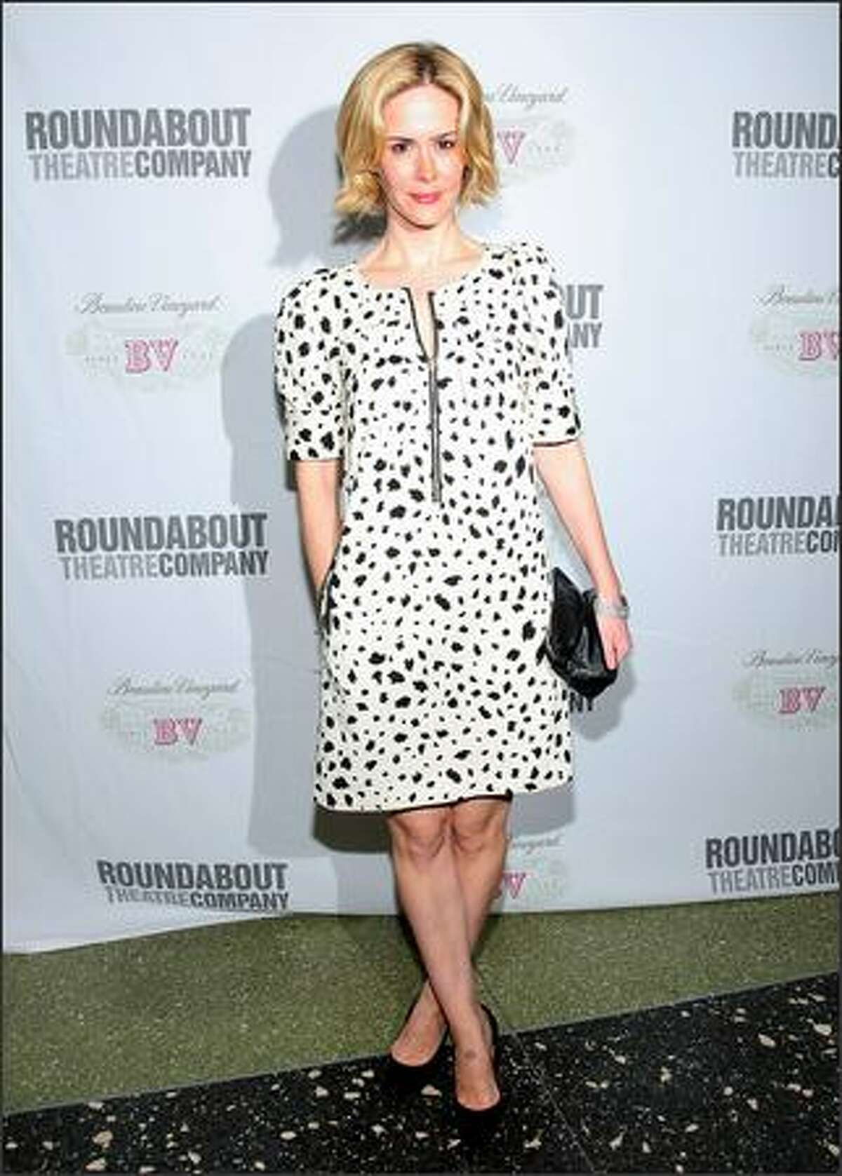 Actress Sarah Paulson attends "Take Me Back To Manhattan," Roundabout Theatre Company's annual spring gala at Roseland Ballroom on Monday in New York City.
