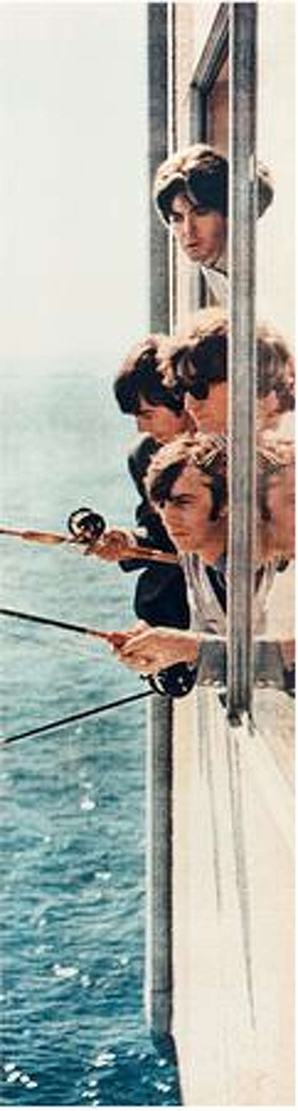 The Beatles fishing from a window in suite 272 at the Edgewater Hotel, Aug. 21, 1964. (Photo courtesy Edgewater Hotel)