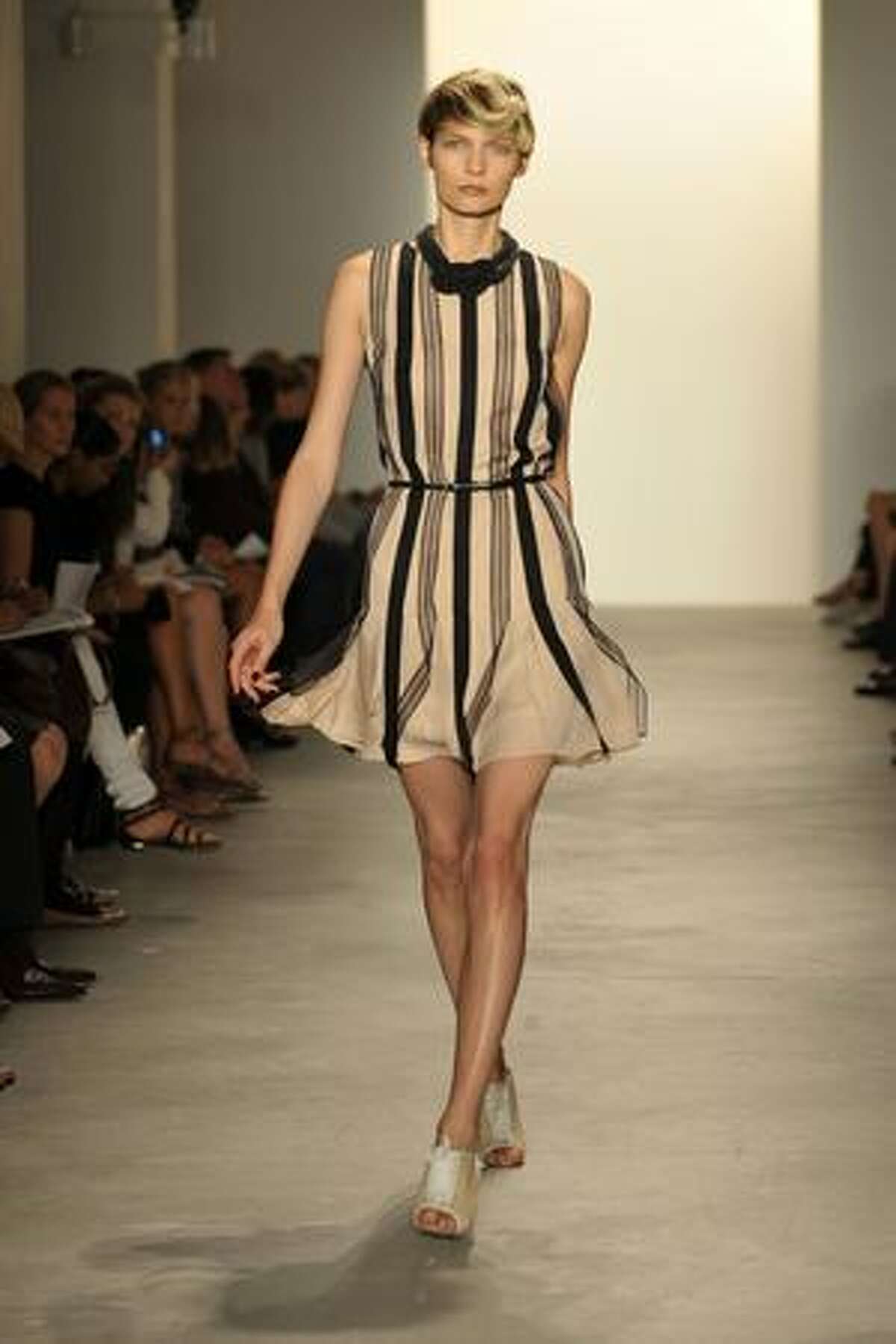 A model walks the runway at the Behnaz Sarafpour Spring 2010 Fashion Show at Milk Studio on Sunday in New York City.