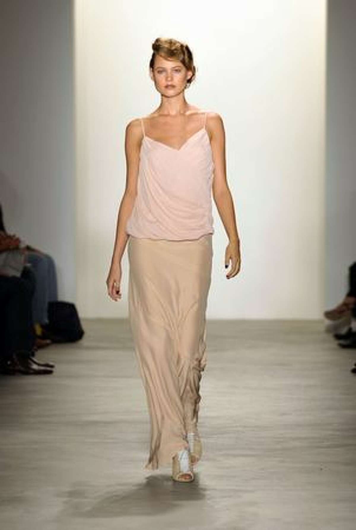 A model walks the runway at the Behnaz Sarafpour Spring 2010 Fashion Show at Milk Studio on Sunday in New York City.