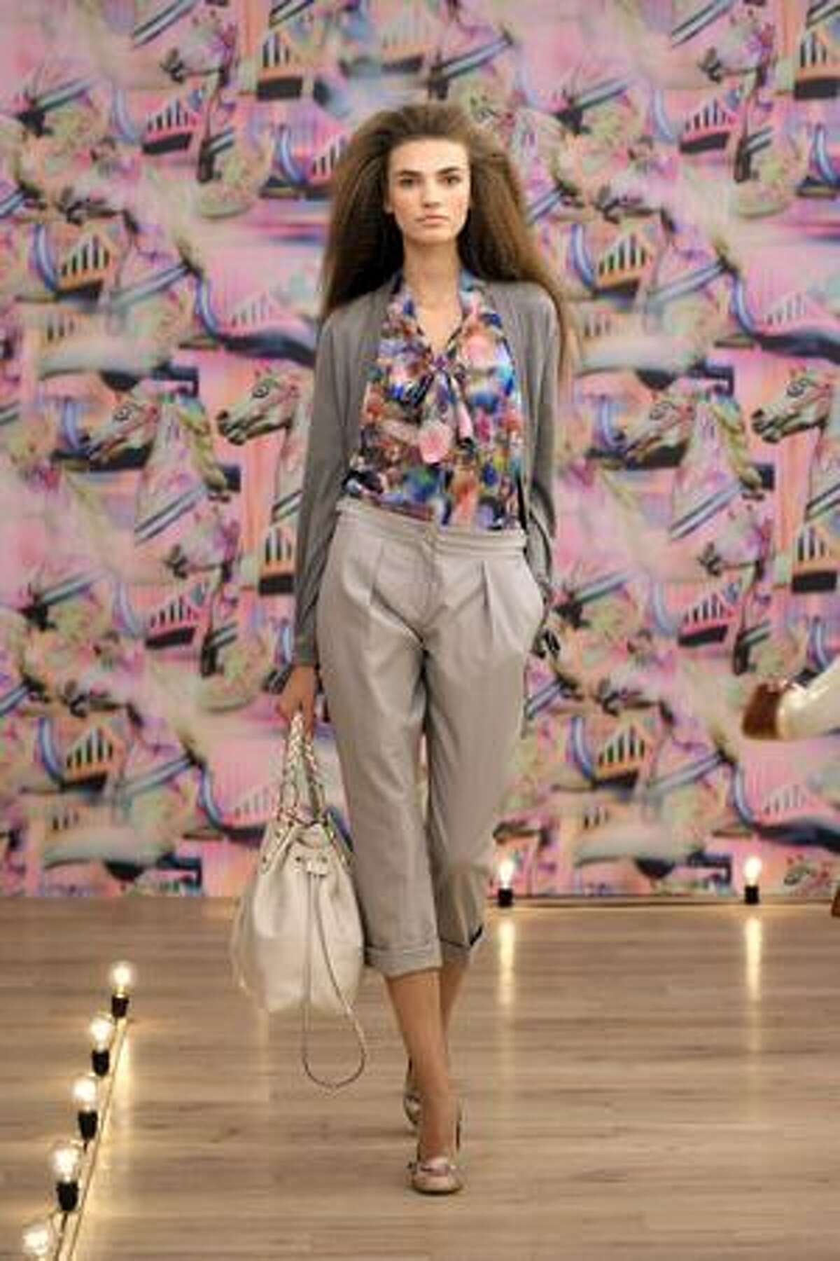 A model walks at the Mulberry presentation at Soho House Library in New York on Tuesday, Sept. 15, 2009.