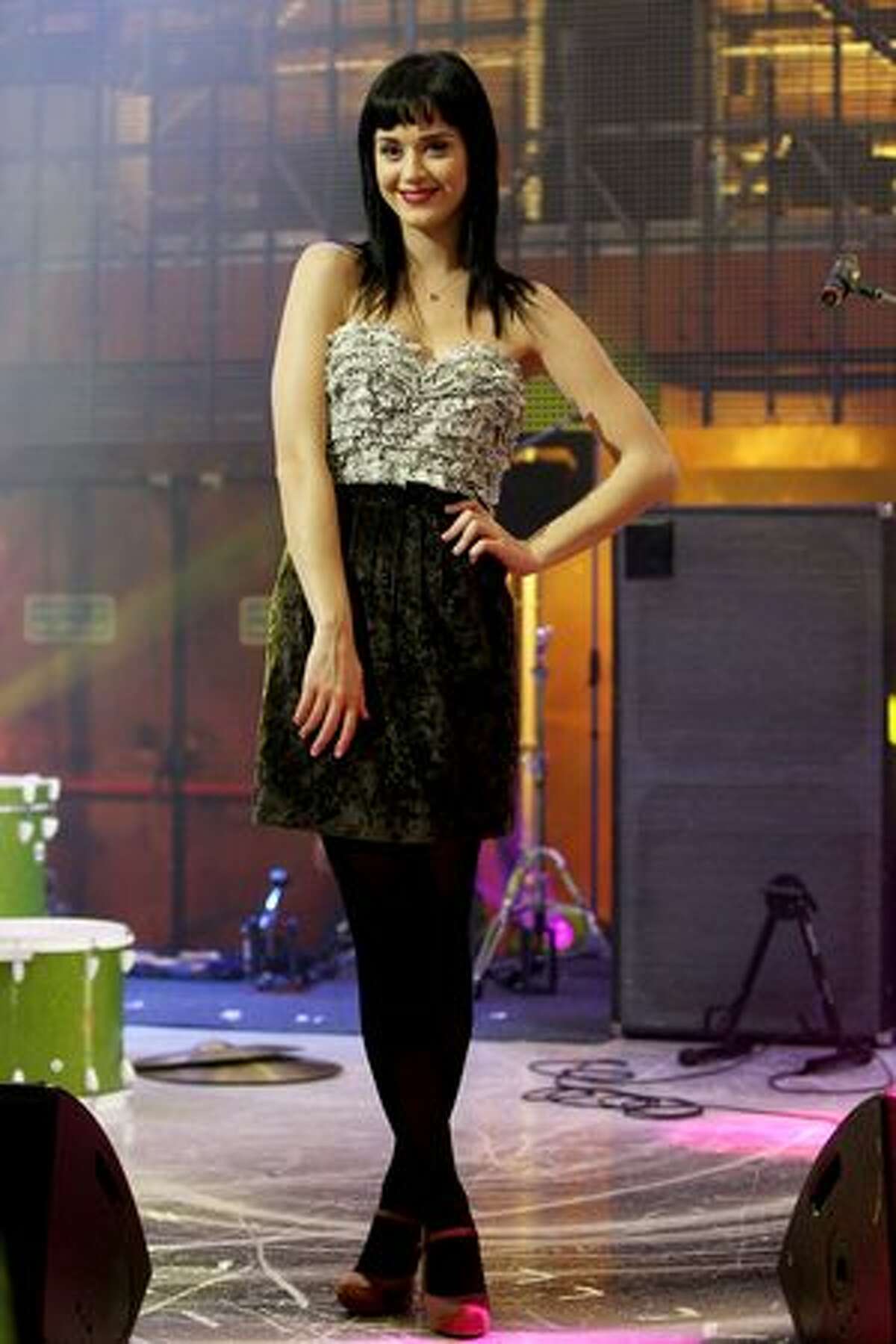 Katy Perry performs at the "Scalo 76" Italian TV show on Nov. 18, 2008 in Milan, Italy.